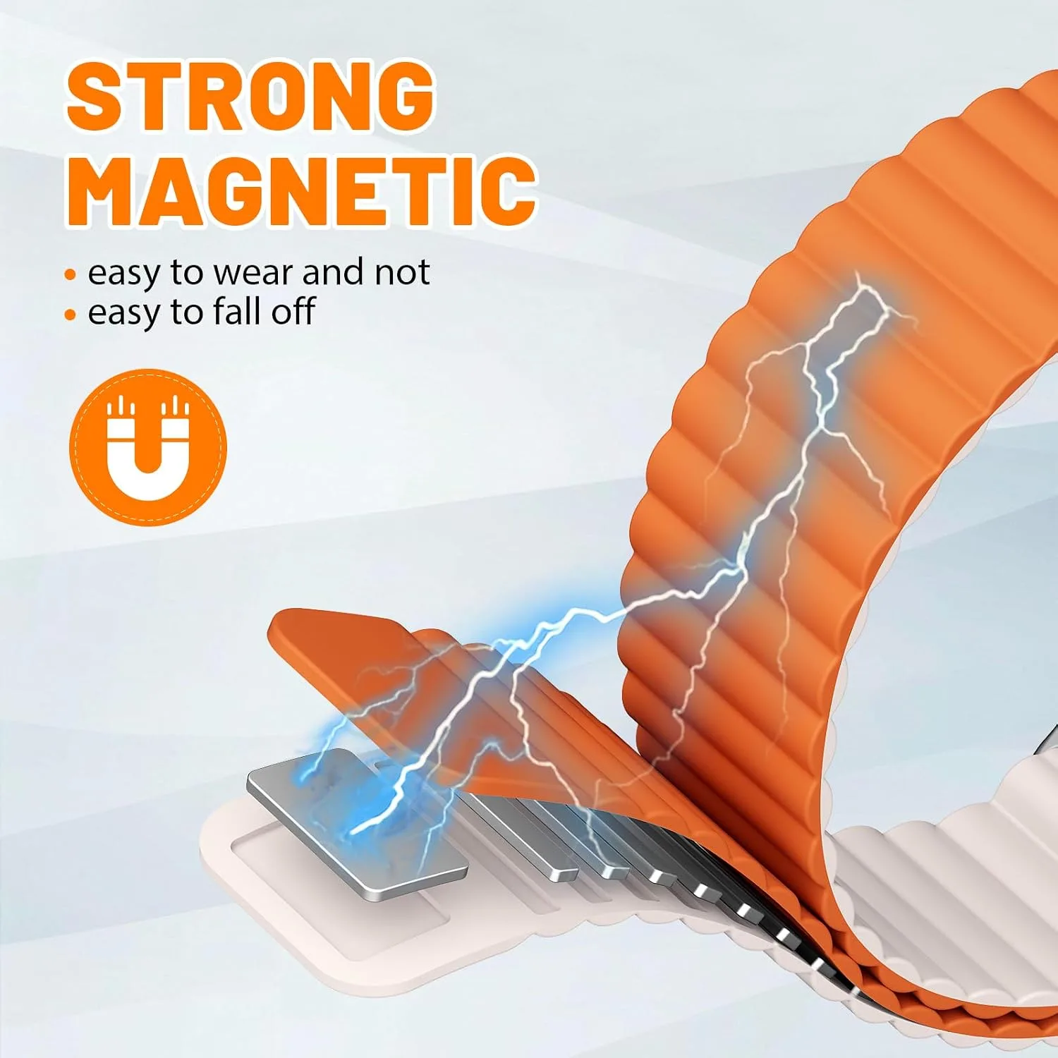 Magnetic Sport Bands for Apple Watch Band 40mm 38mm 41mm 42mm 44mm 45mm 46mm iWatch bands for Women Men,Silicone Loop Strap Wristband for Apple Watch Series 12 11 10 9 8 7 6 5 4 3 SE 3/2nd Ultra 49mm