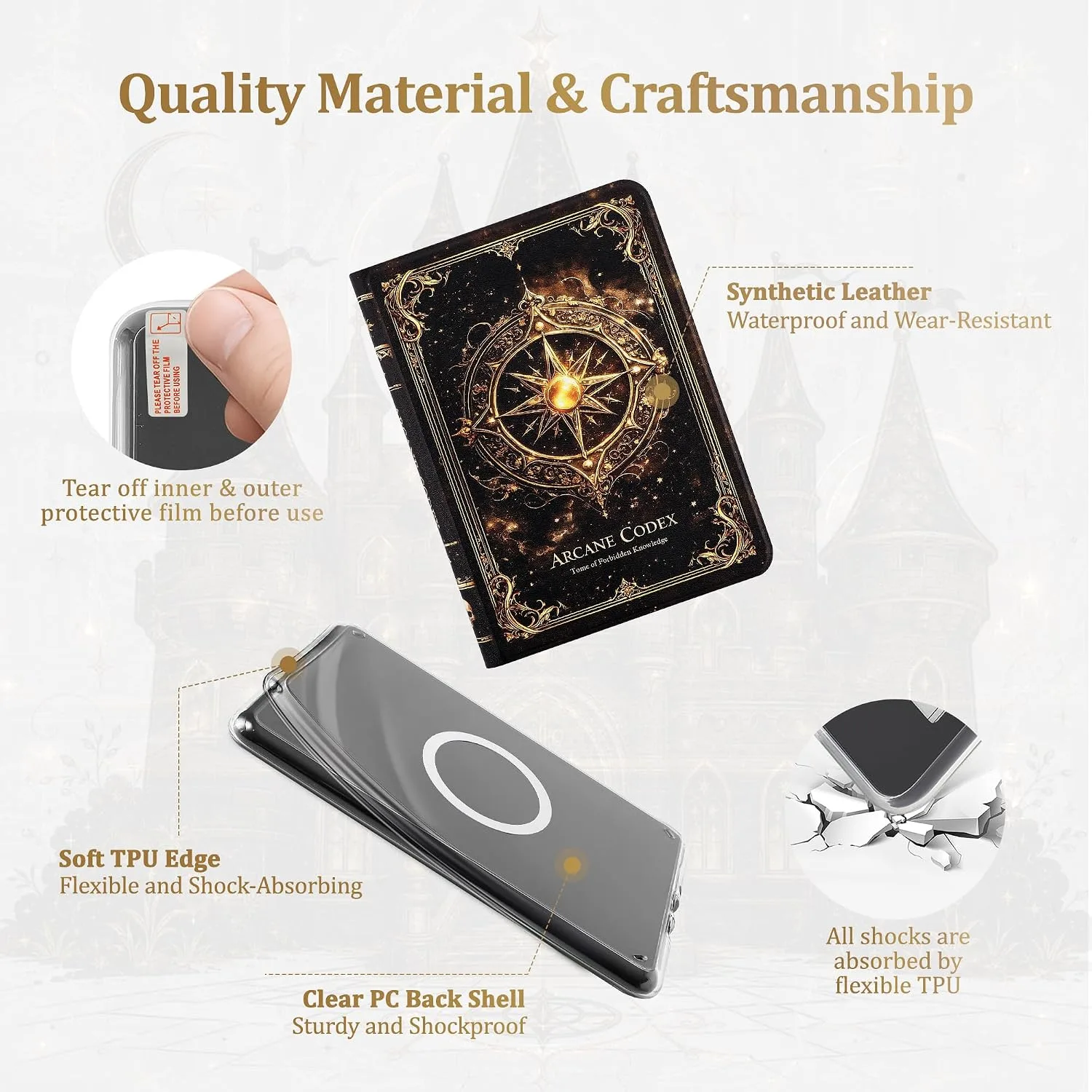 Magnetic Book Cover Case for 7'' Kindle Paperwhite & Colorsoft