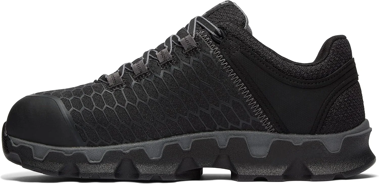 Timberland PRO Men's Powertrain Sport Alloy Safety Toe Industrial Athletic Work Shoe, Black/Grey-2024 New, 9