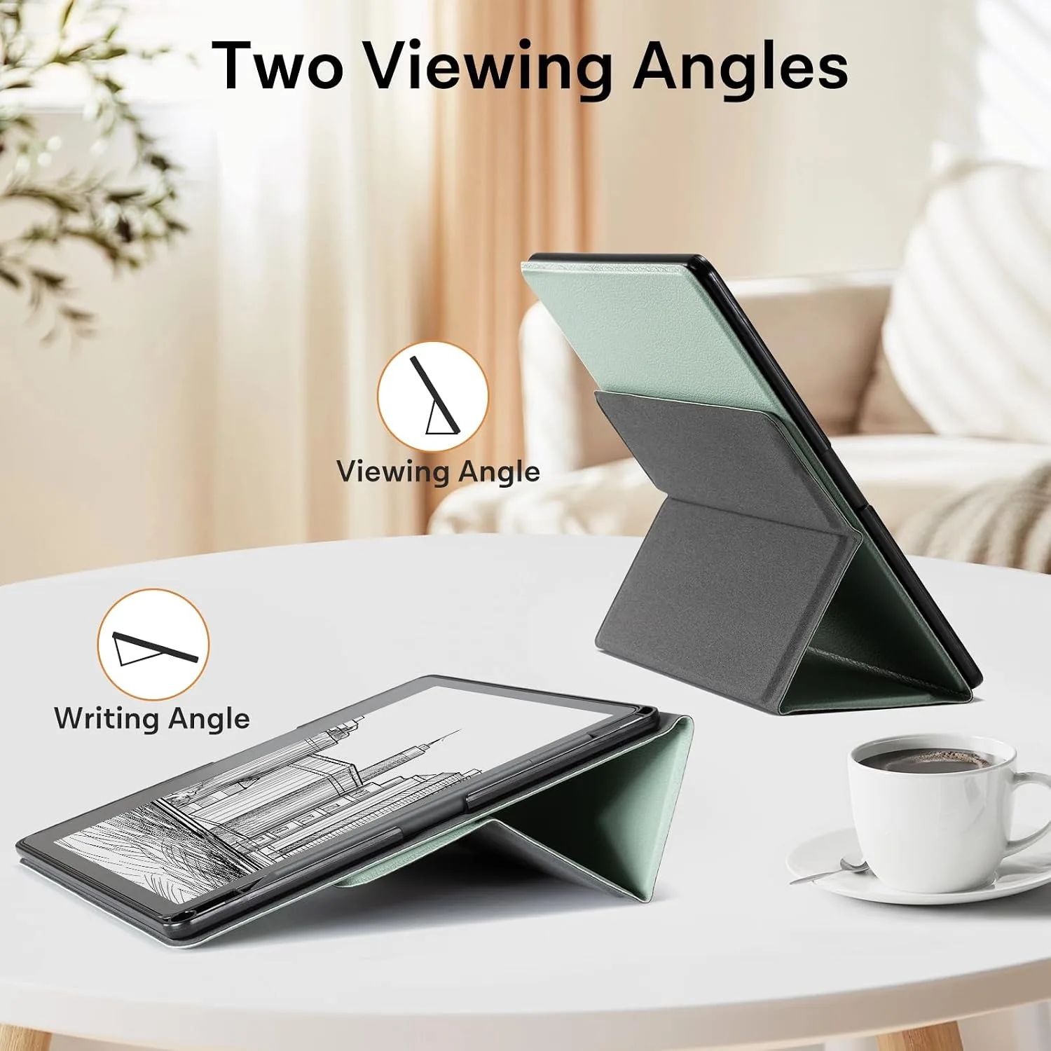 CoBak Stand Case for Kindle Scribe - Premium Folio Leather Cover with Pen Holder, Auto Sleep/Wake - Compatible with 10.2 Inch Kindle Scribe (2022/2024 Release)