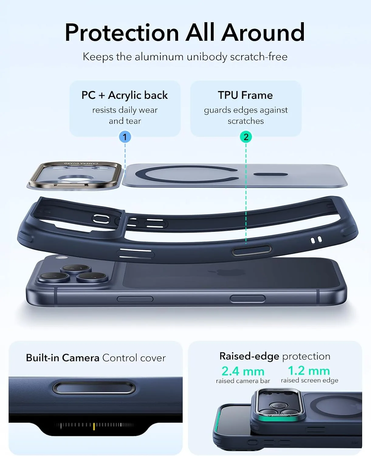 ESR Classic Hybrid for iPhone 18 Pro Max/17 Pro Max Case with Flex Stand