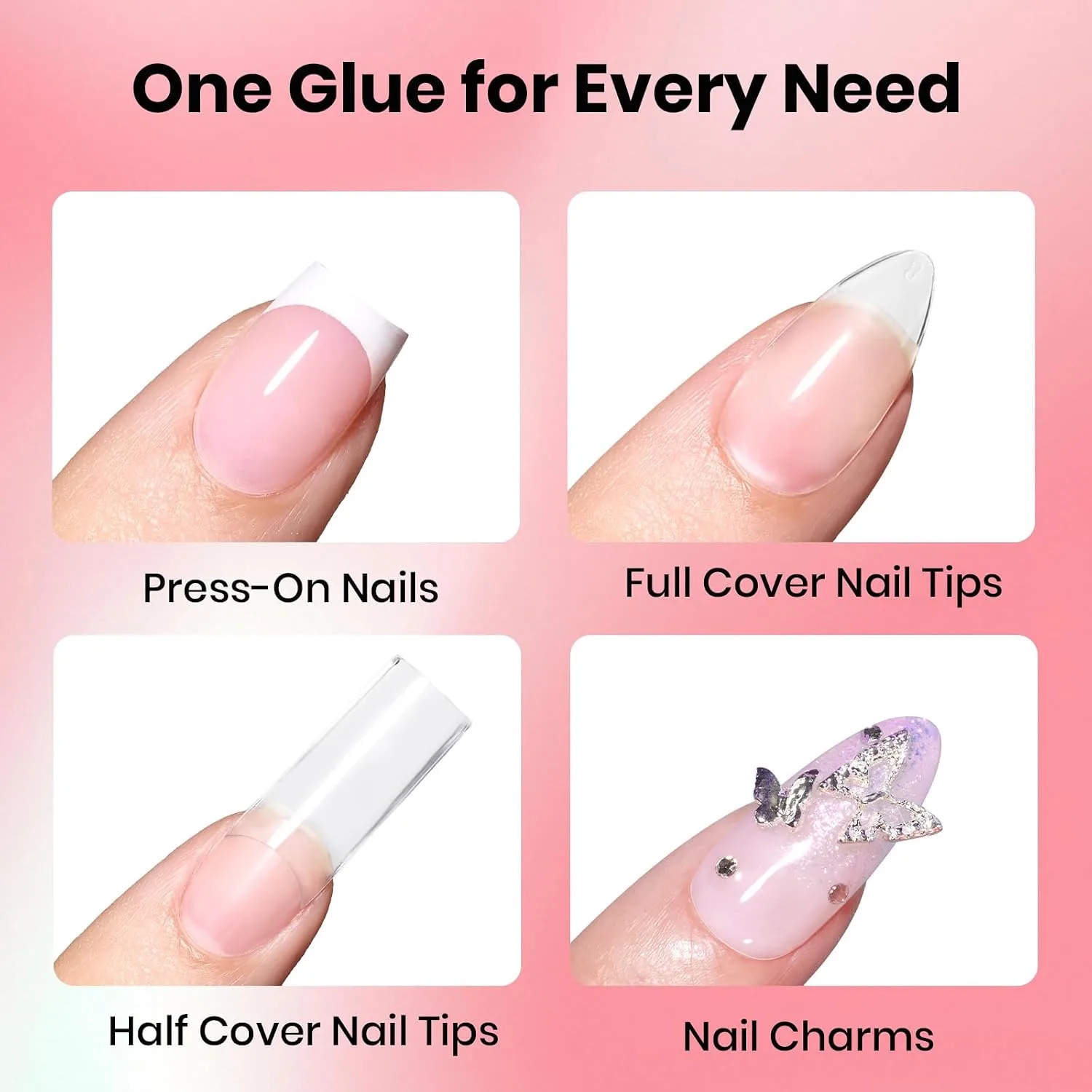 Beetles Super Strong Nail Glue for Press on Nails, Strong Nail Glue