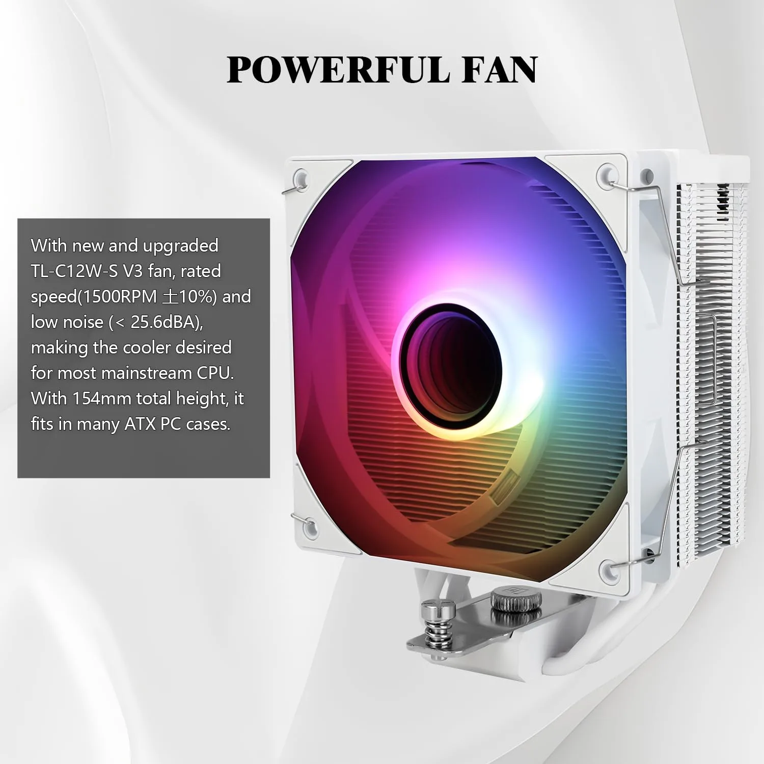Thermalrlght Assassin Spirit 120 Vision ARGB White CPU Air Cooler,Desktop Heatsink Cooler with 154mm High,PC Display Screen Cooler of 1.54in,240*240 Resolving Power,for LGA1851/1700,AM5,CPU Radiator