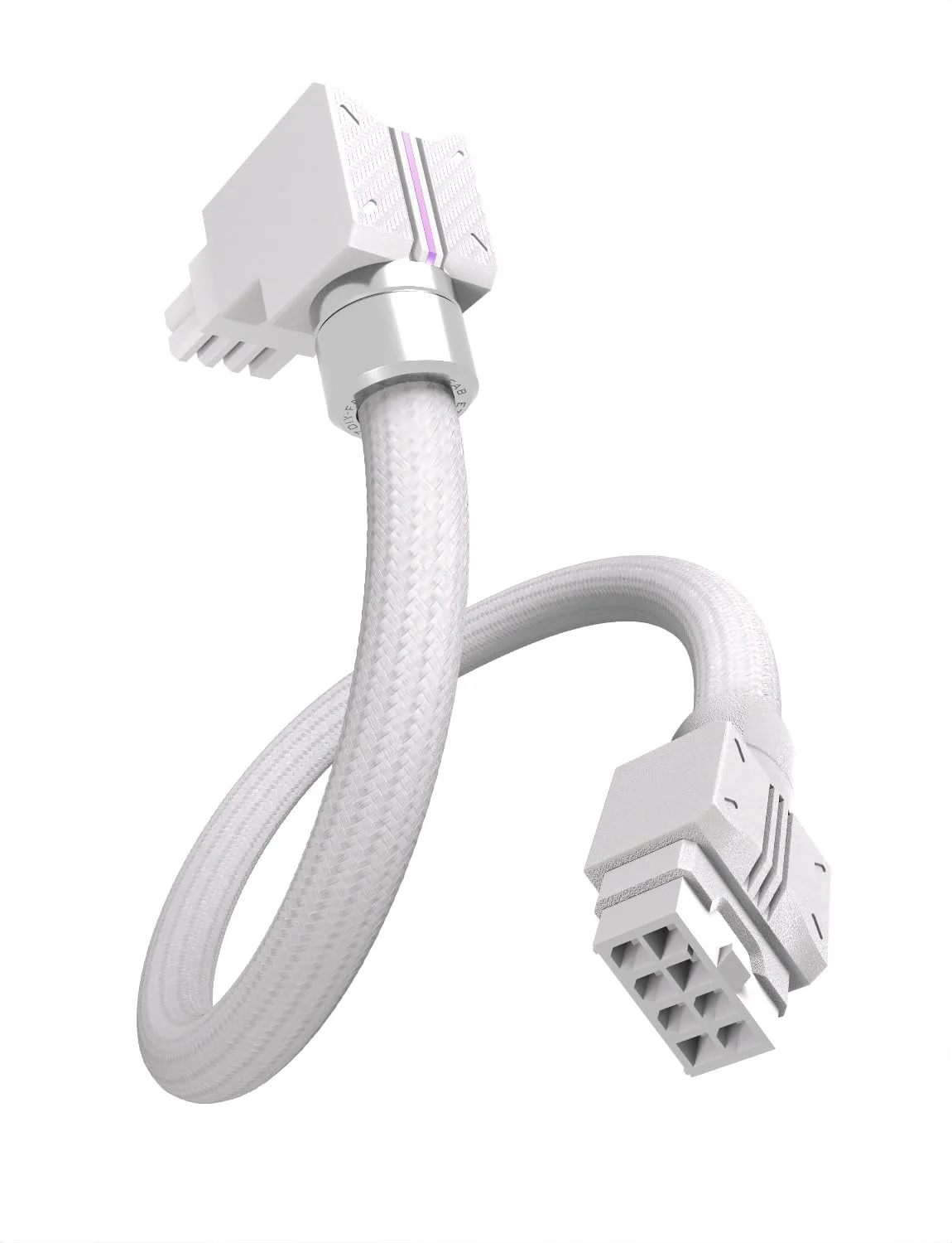 Cable Extensor para GPU EZDIY-FAB UNIFAS ARGB 8-Pin Ángulo Derecho Blanco RVS