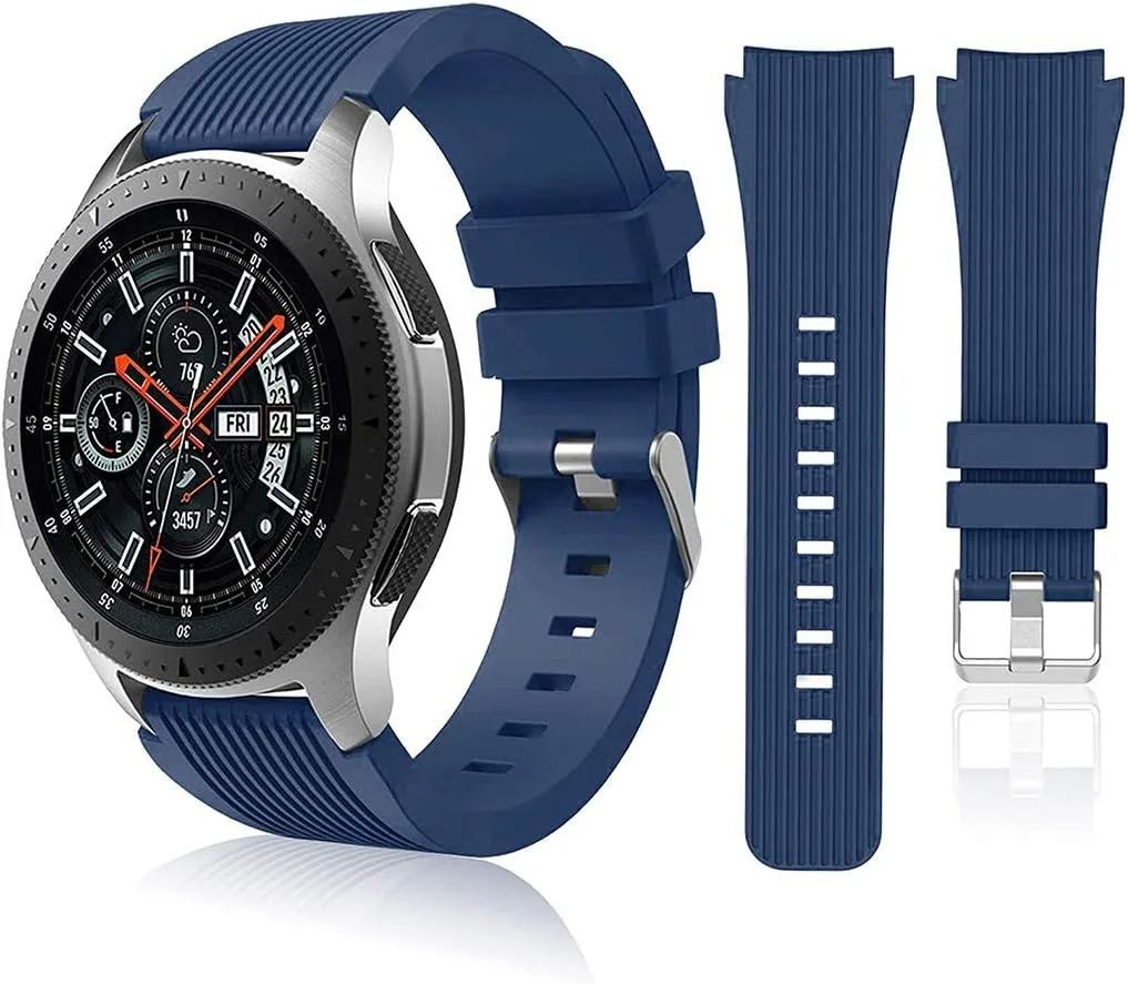 HSWAI Compatible with Samsung Galaxy Watch 46mm Bands/Gear S3 Frontier, Classic Watch Bands/Galaxy Watch 3 Bands 45mm, 22mm Soft Silicone Bands Bracelet Sports Strap for Men & Women.