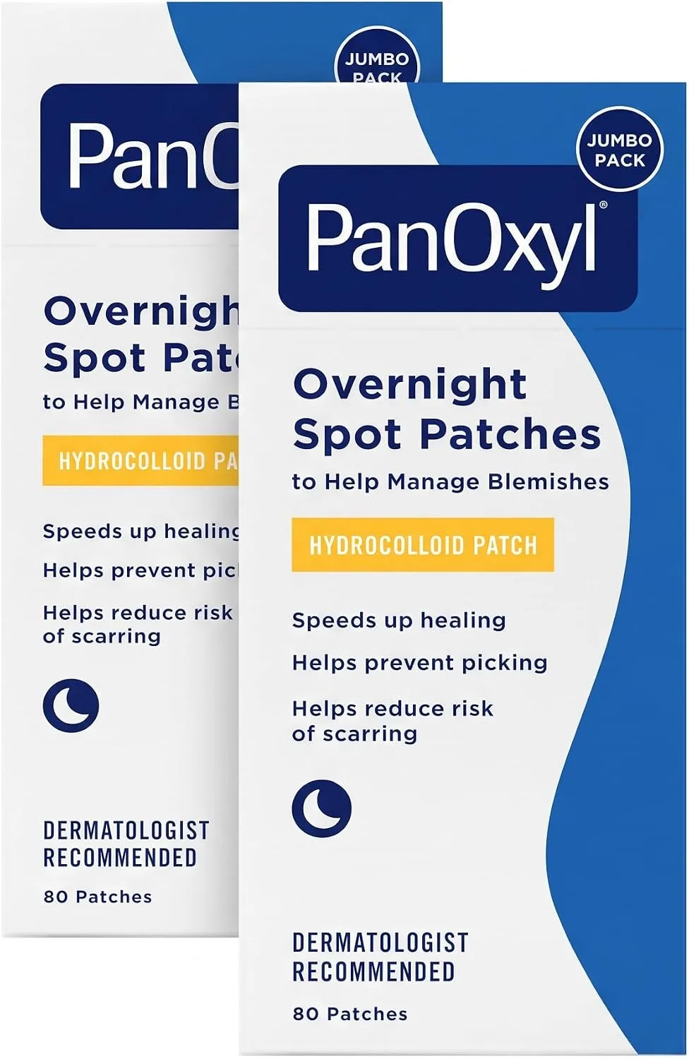 PanOxyl PM Overnight Spot Patches, Advanced Hydrocolloid Healing Technology, Fragrance Free, 80 Count (Pack of 2)