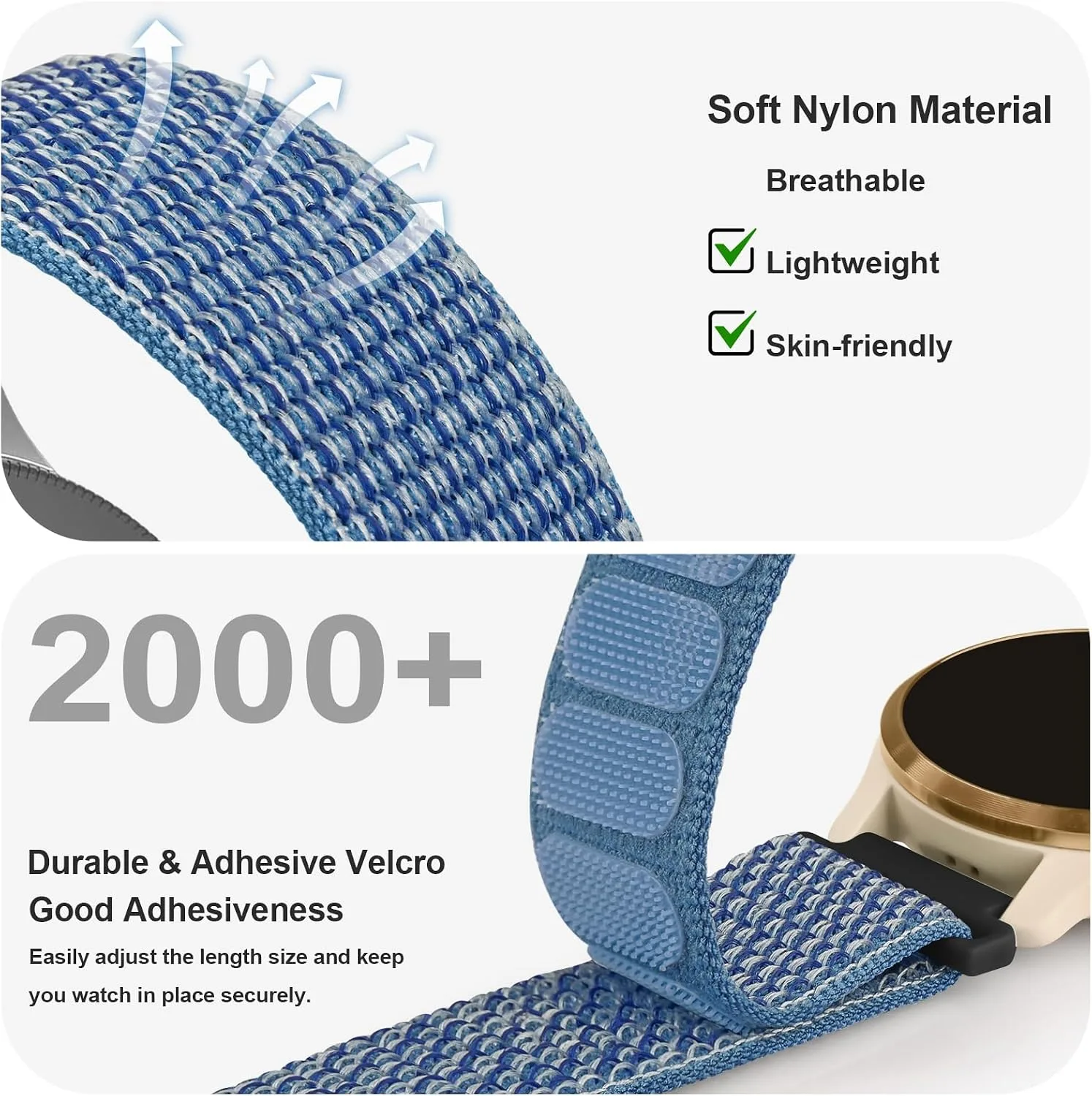 Amzpas Nylon Bands Compatible with COROS PACE 4 / PACE 3 / Pro/APEX 2 Pro/APEX Pro/APEX 46mm Men Women, 22mm Soft Sport Replacement Strap for Coros Pace 4/3 Watch