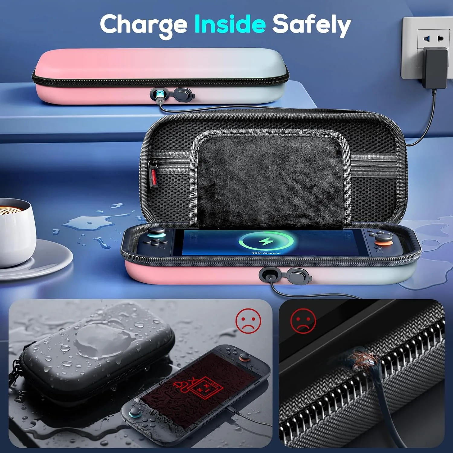 Auarte [Charge Inside Carrying Case for Switch 2 Console (2025)/OLED