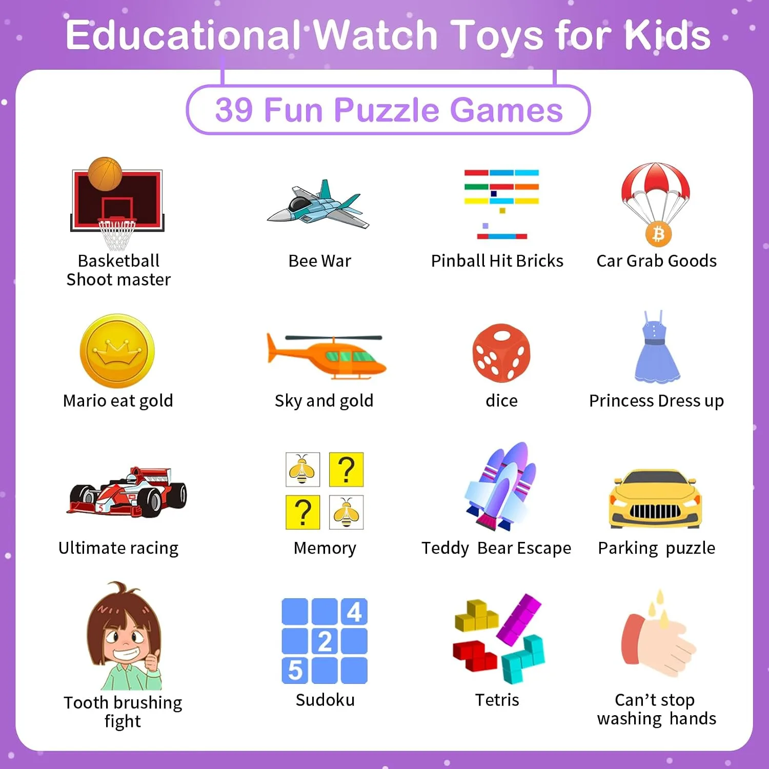 Kids Smart Watches Girls Gifts Age 3-12, Smart Watch for Kids with 39 Games