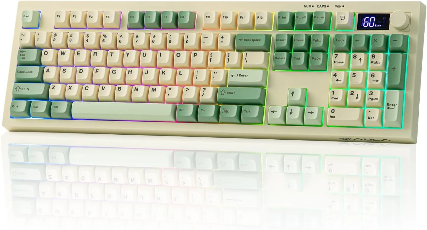 Teclado Gamer Epomaker Aula S102 PRO Membrana con Pantalla TFT y Control de Volumen