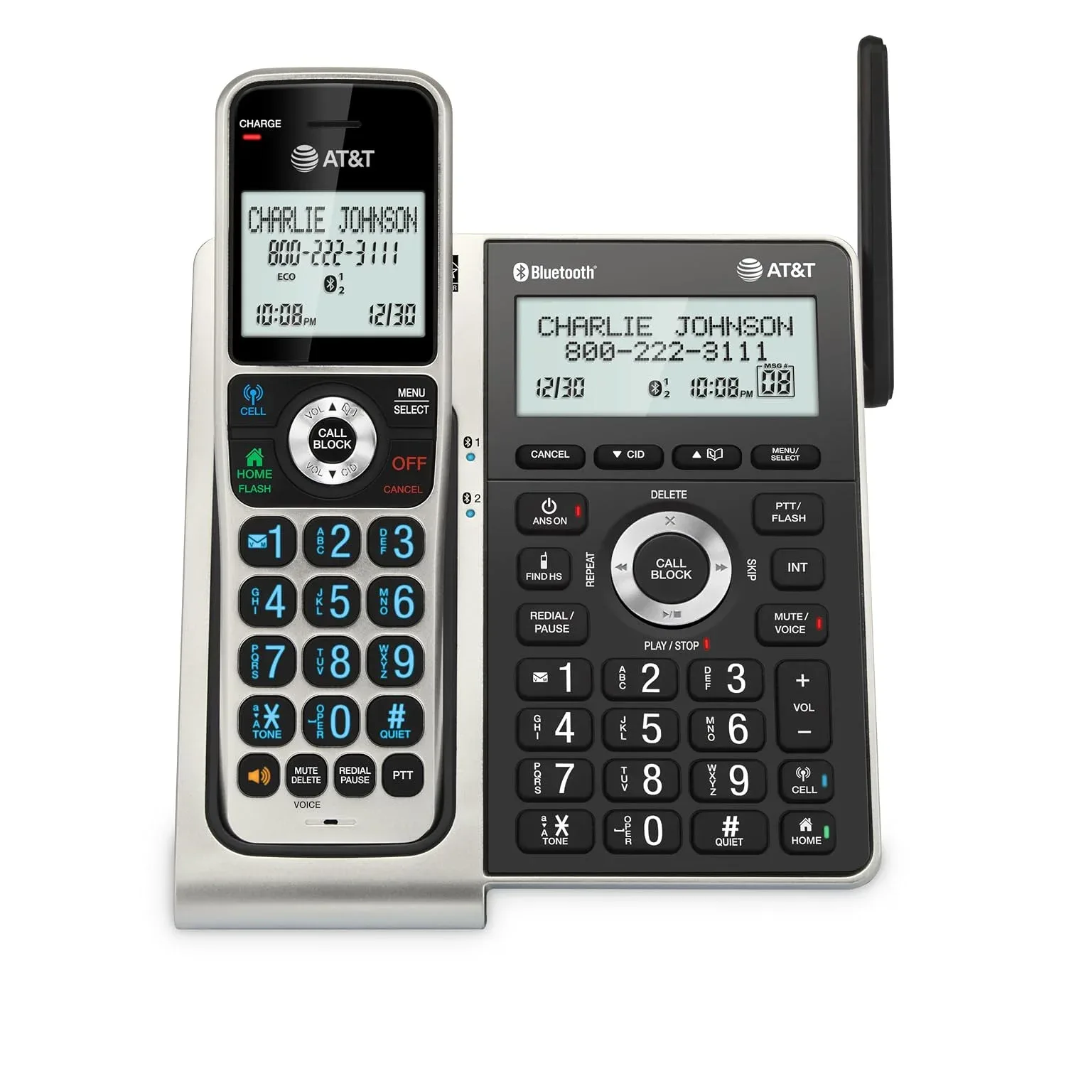 Teléfono fijo inalámbrico AT&T BL3107 DECT 6.0 con Bluetooth y bloqueador de llamadas