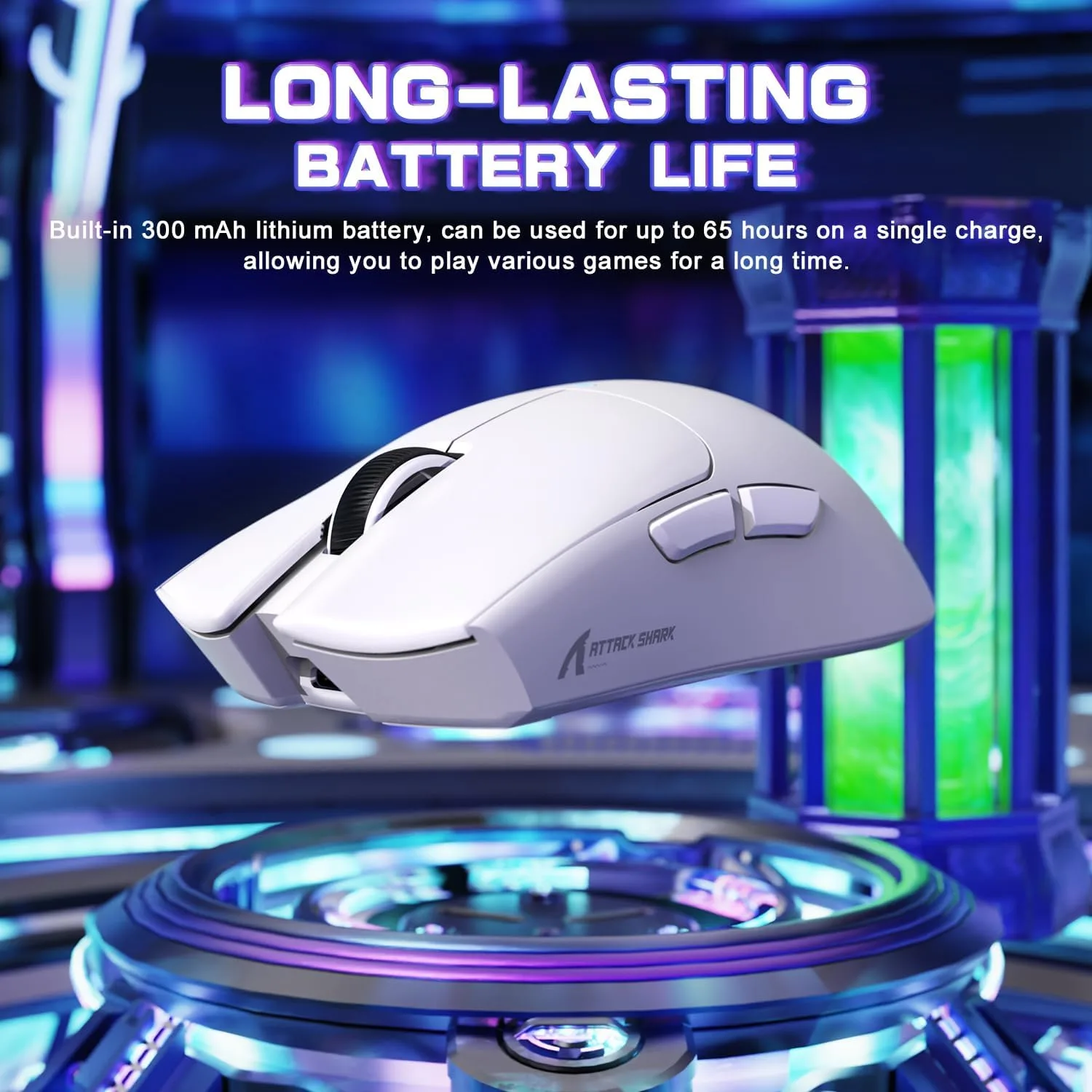 ATTACK SHARK X11 SE Ultra-Light Wireless Gaming Mouse, White