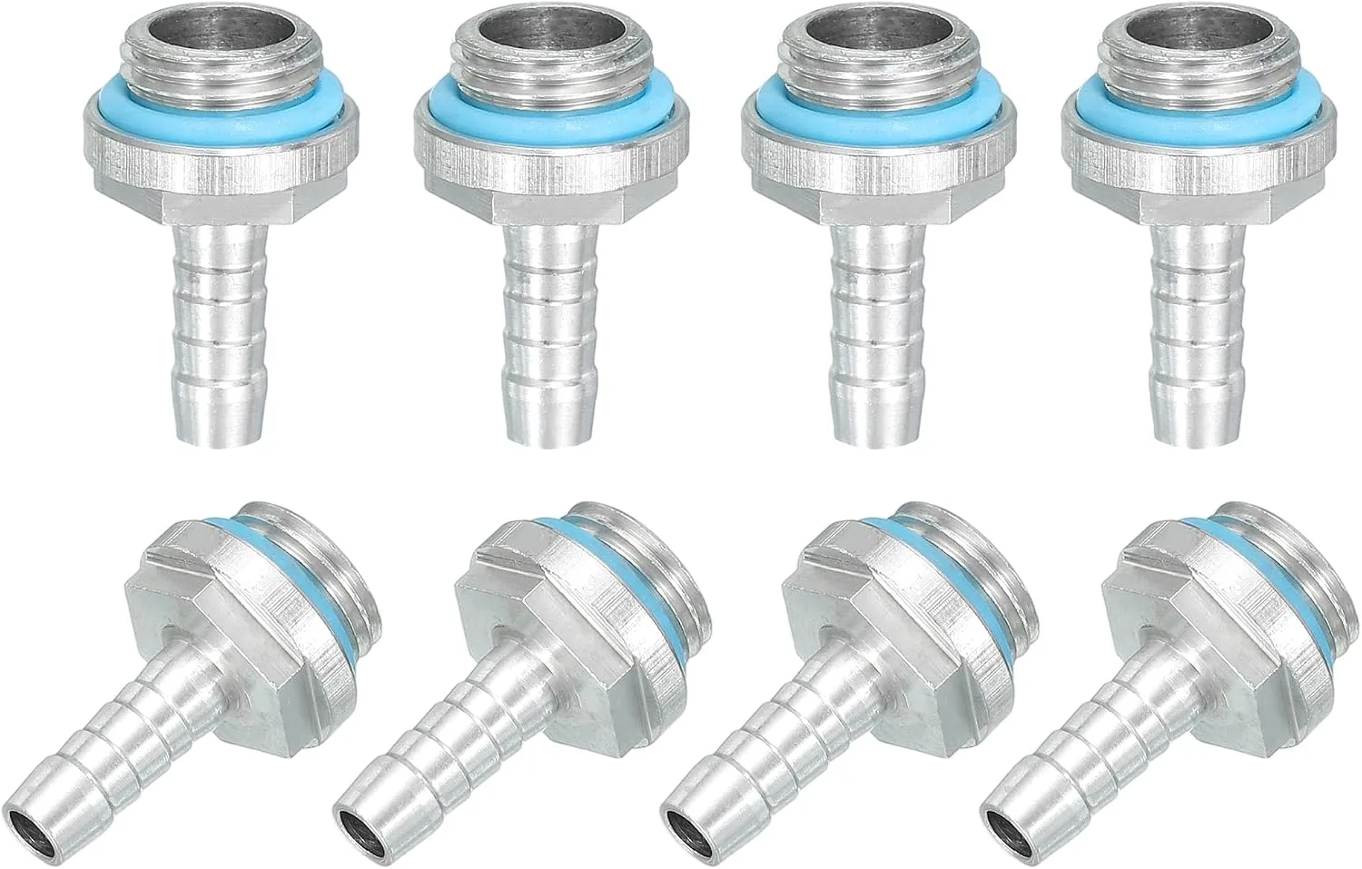 uxcell 8pcs G1/4 Fitting, G1/4 Thread with 6mm OD Nozzle PC Water Cooling Hose Barb Fitting for PC Water Cooling System Accessories