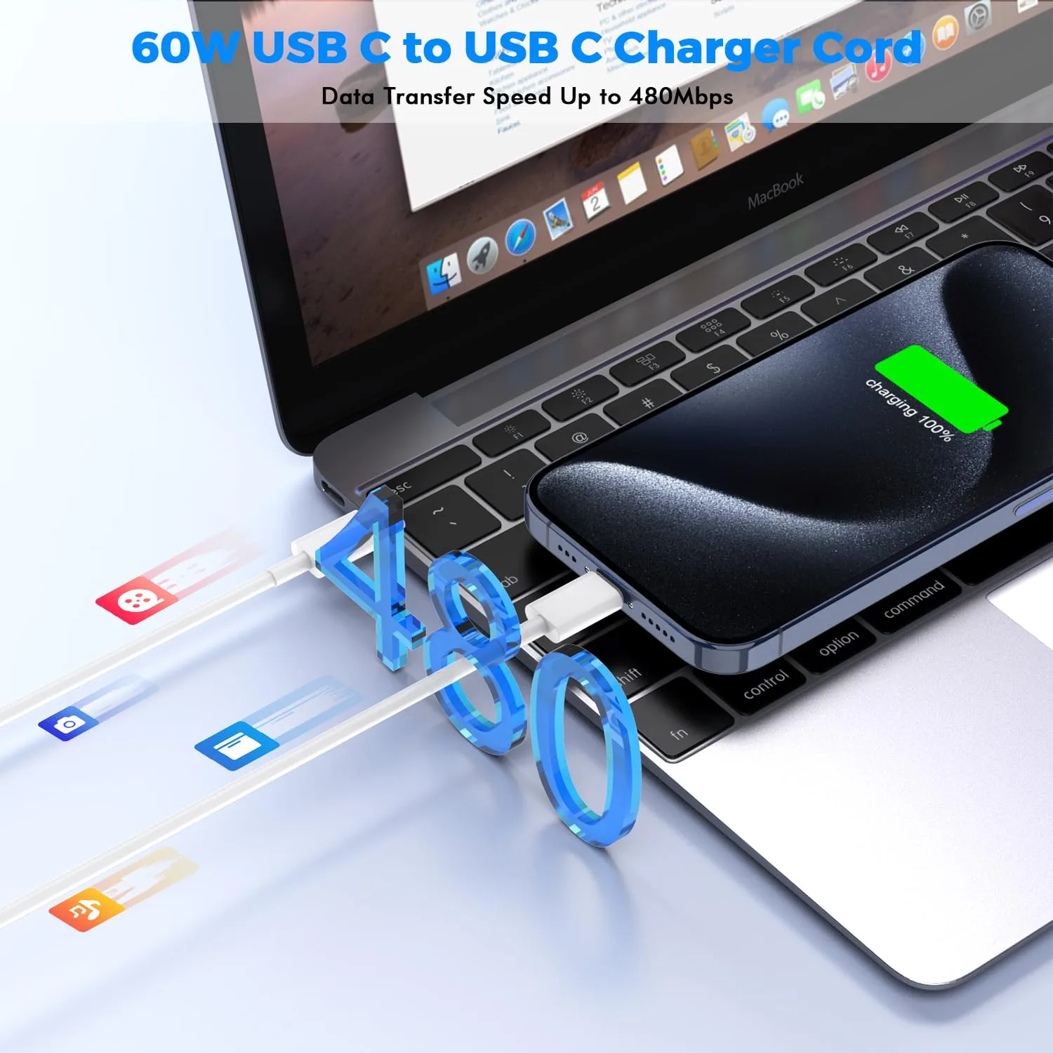 USB C Charger for MacBook Air MacBook Pro 13 14 15 16 inch,M1 M2 M3 Apple Laptop Charge,2Pack 30W USBC Power Adapter,Compatible with iPhone 17/16/15 Pro Max,10FT Extra Long Cable Mac Book Pro,iPad Pro