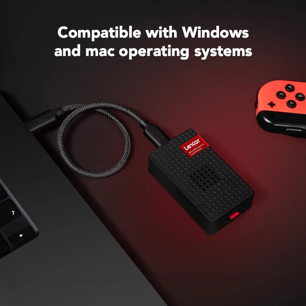 Lexar Play PRO Micro SD Express Card Reader, 900MB/s Read, USB 3.2 Gen 2