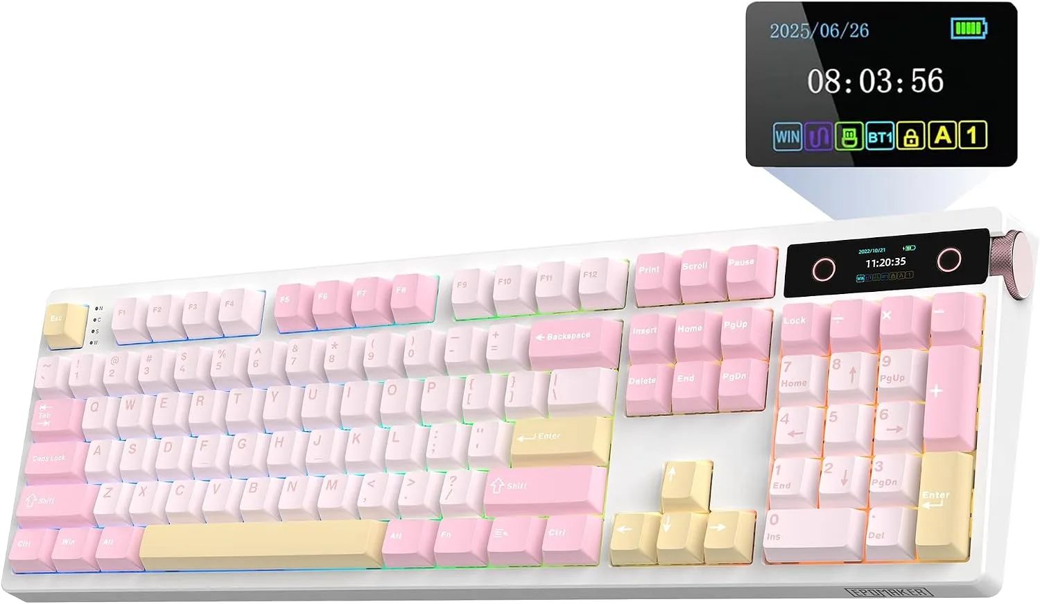 Teclado mecánico gamer Epomaker TH108 PRO Full Size con pantalla y perilla