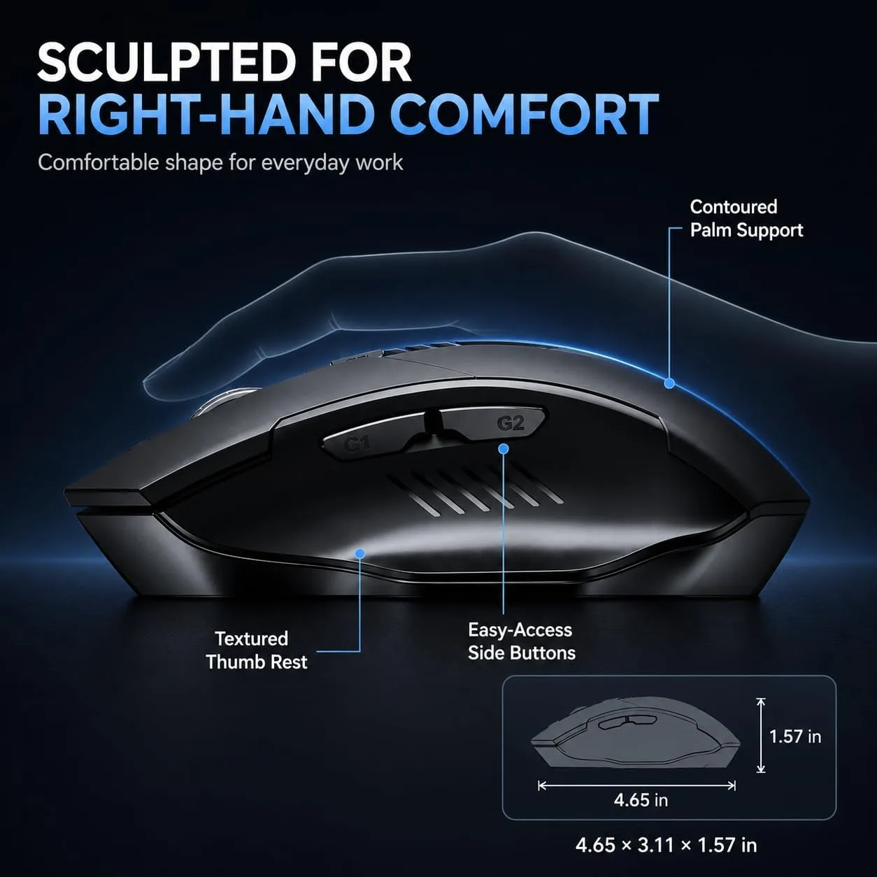 INPHIC Upgraded Silent Rechargeable Wireless Mouse, 12800 DPI Gaming Mouse