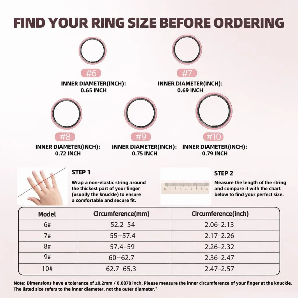 Ceramic Smart Ring for Women,fitness Tracker with Sleep Monitor