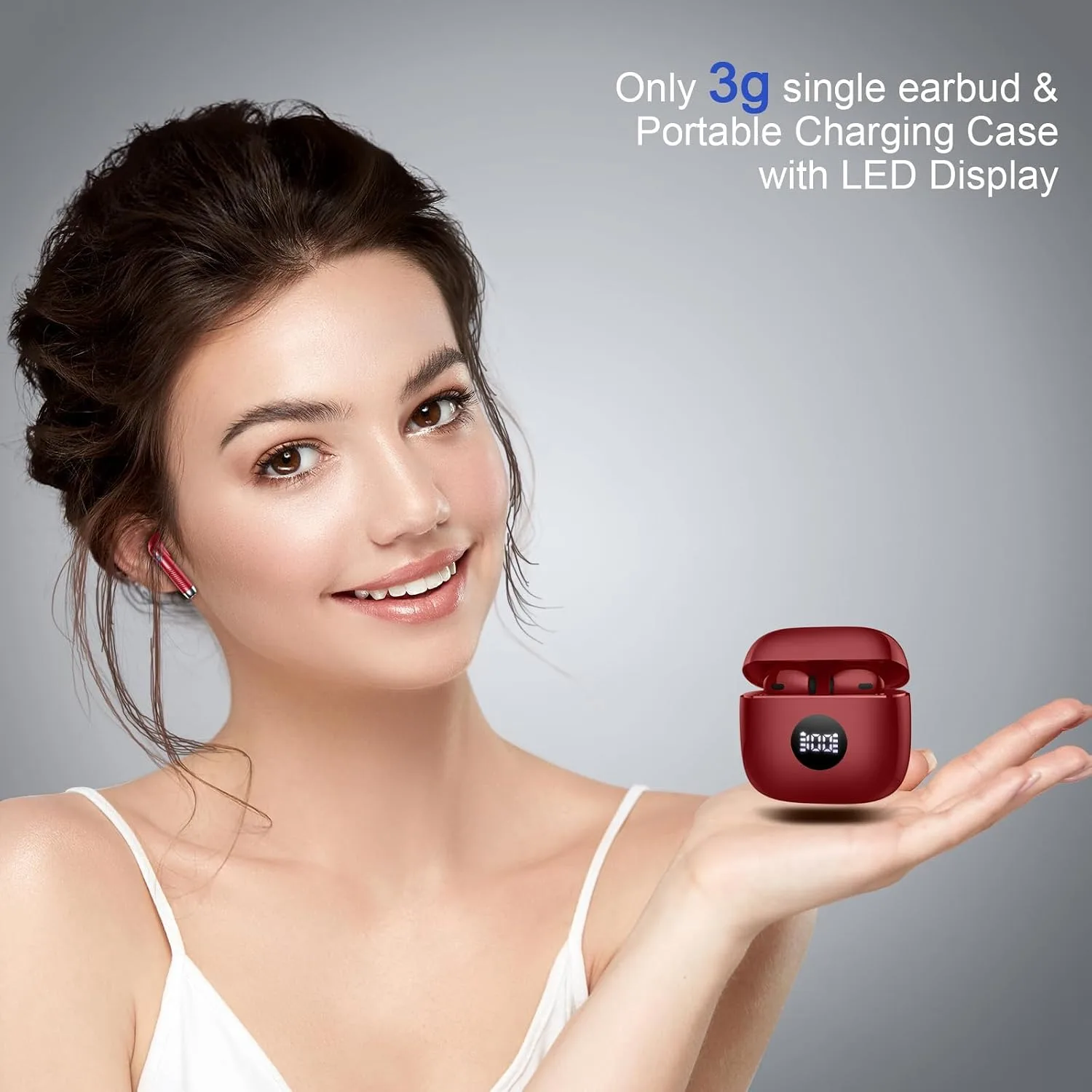 Jxrev Wireless Earbuds, Bluetooth Headphone 5.4, LED Power Display Ear Buds