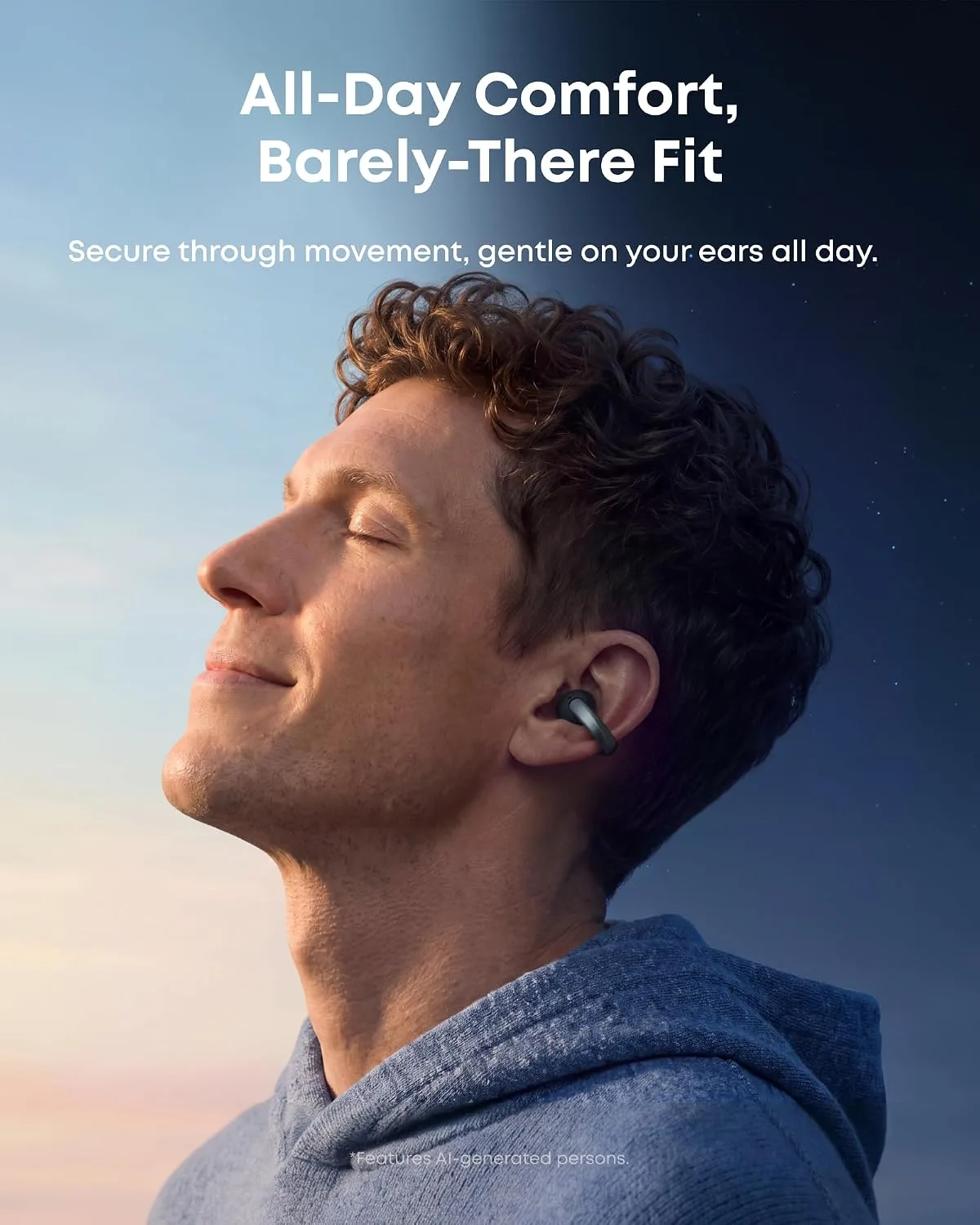 Soundcore Anker AeroClip 2 Open-Ear Clip-On Earbuds for Crystal-Clear Calls