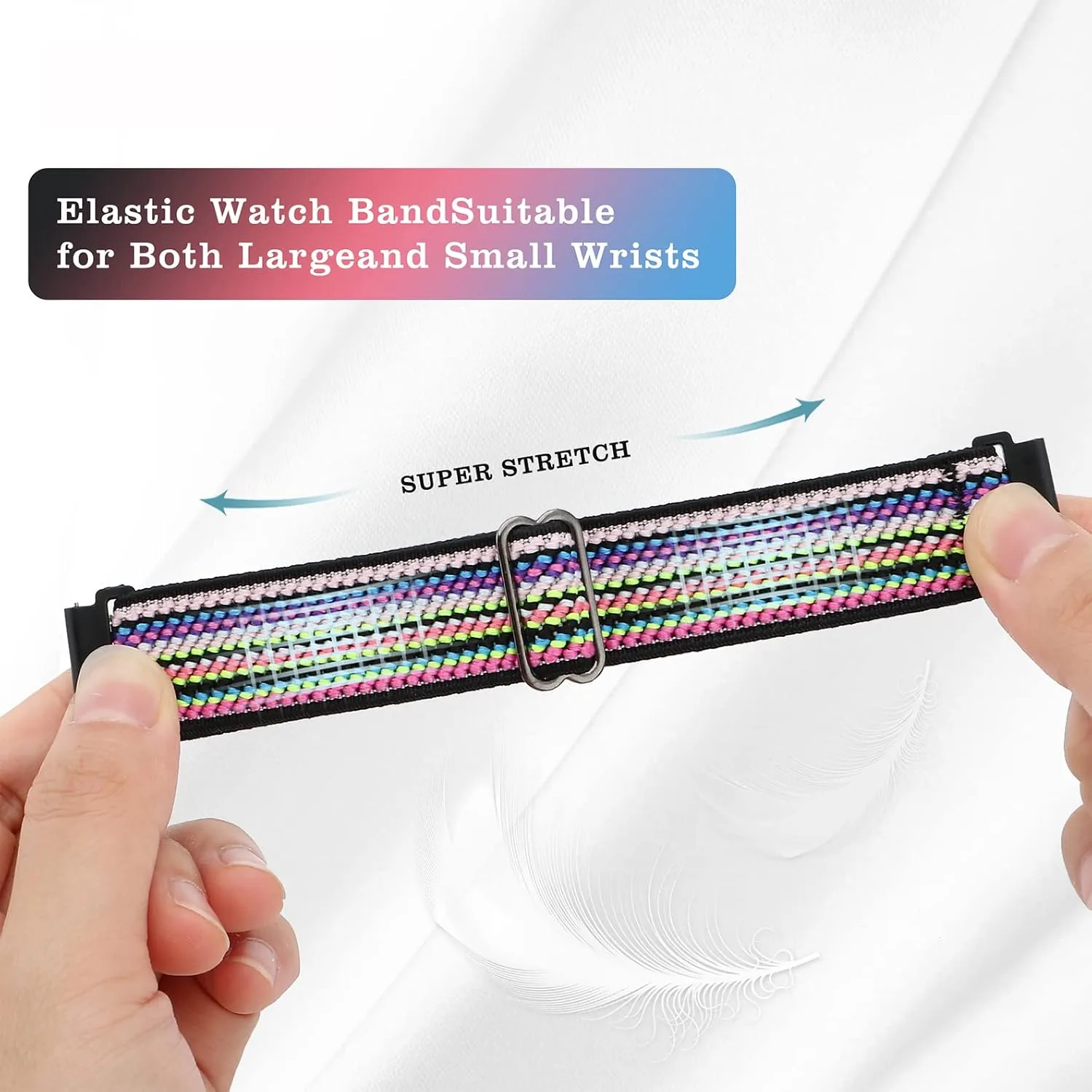 3 Pack Stretchy Nylon Band Compatible with SKG Smart Watch Bands for Women Men, Quick Release Soft Elastic Strap Replacement Wristbands for SKG-V7/SKG V7 Pro Smart Watch