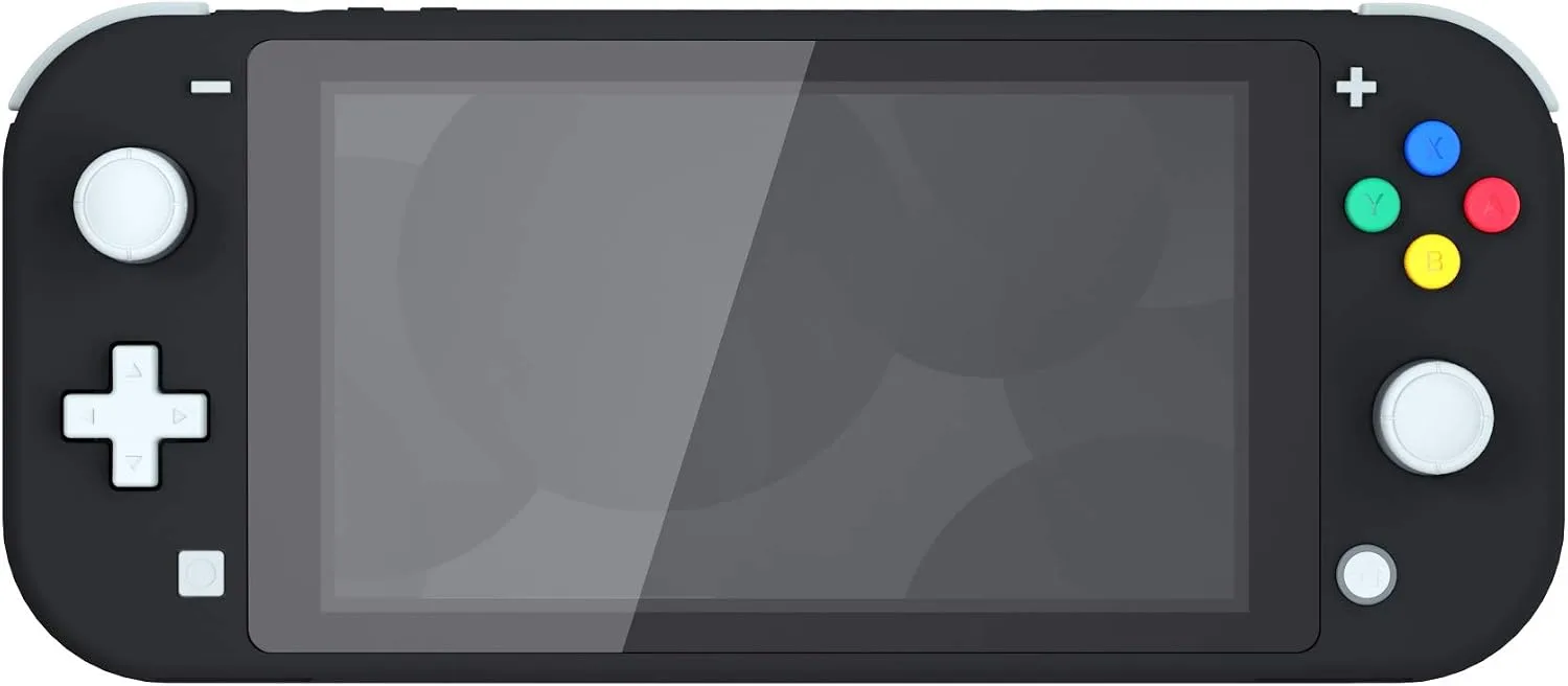 eXtremeRate Soft Touch Black DIY Replacement Shell for Nintendo Switch Lite, NSL Handheld Controller Housing w/Screen Protector, Custom Case Cover for Nintendo Switch Lite