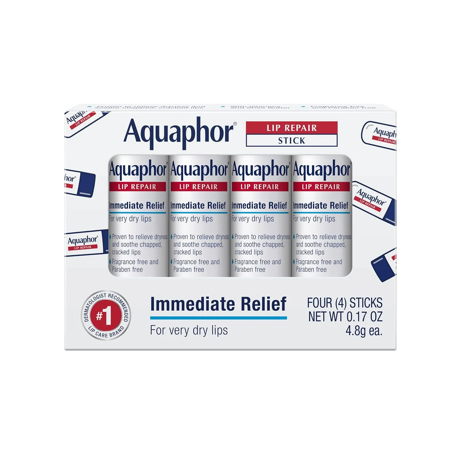 Aquaphor Lip Repair Stick 0.17 Ounce (6 Pack) Display