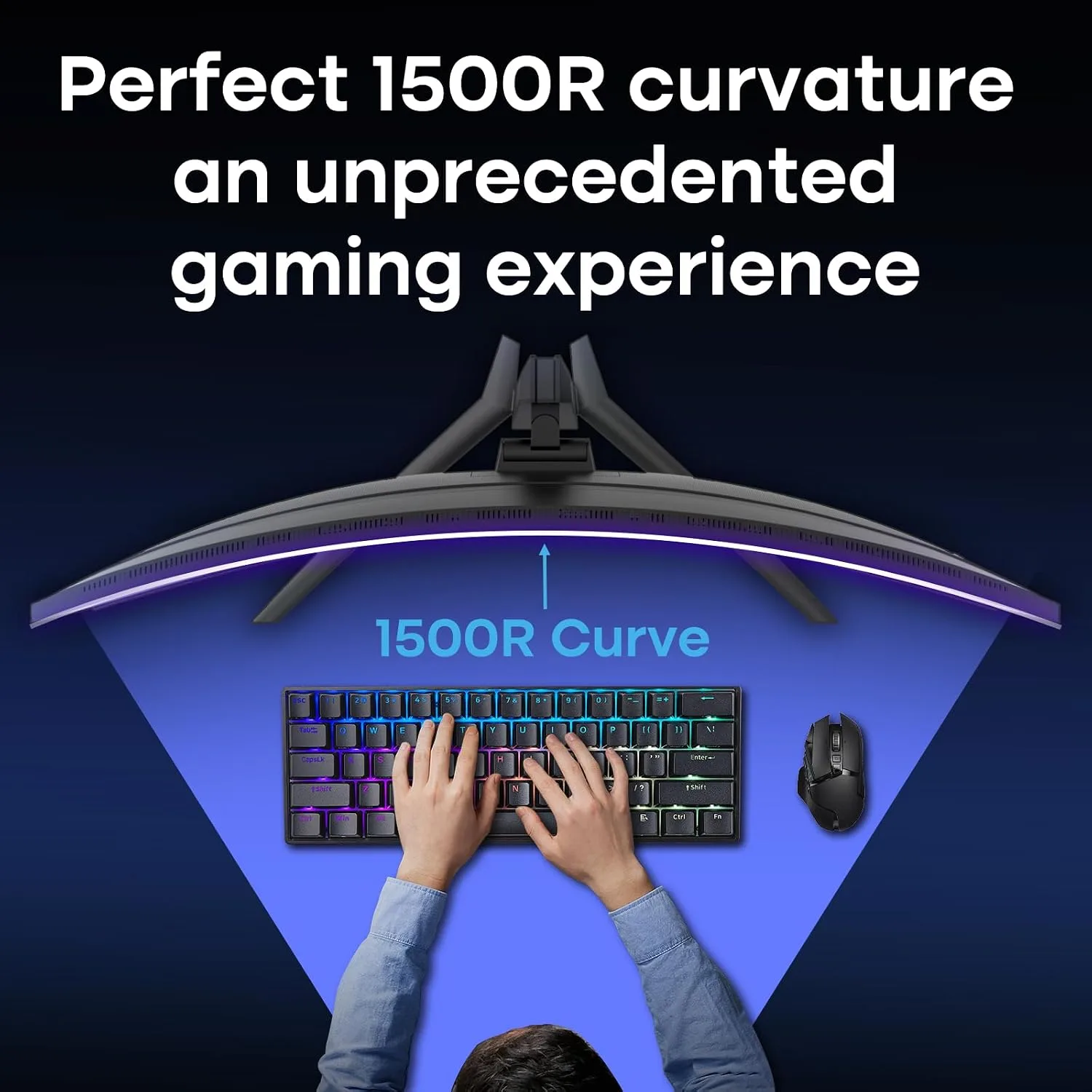 Amzfast 34 Inch Curved Gaming Monitor 200Hz UWQHD (3440x1440), AMZG34C8