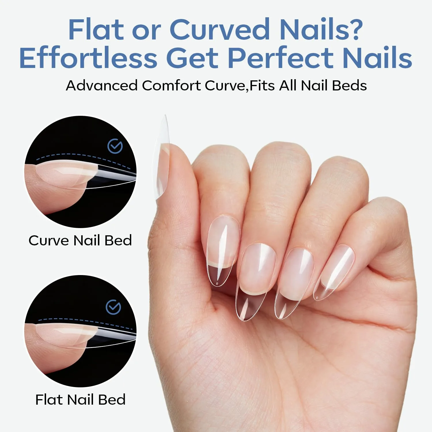 Modelones Medium Almond Nail Tips 360pcs Pre-shaped Full Cover False Nails