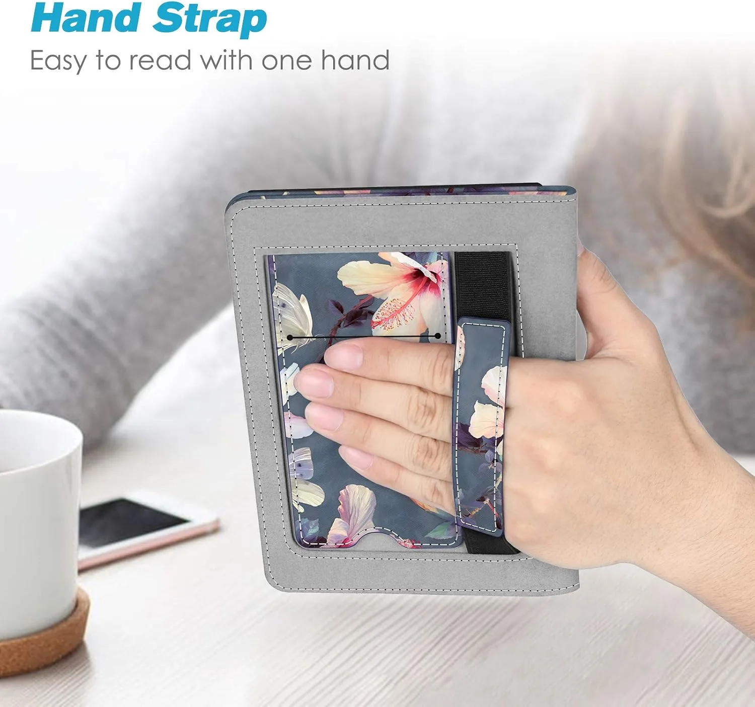 Fintie Stand Case for 6" Kindle Paperwhite 10th Gen 2018, Blooming Hibiscus
