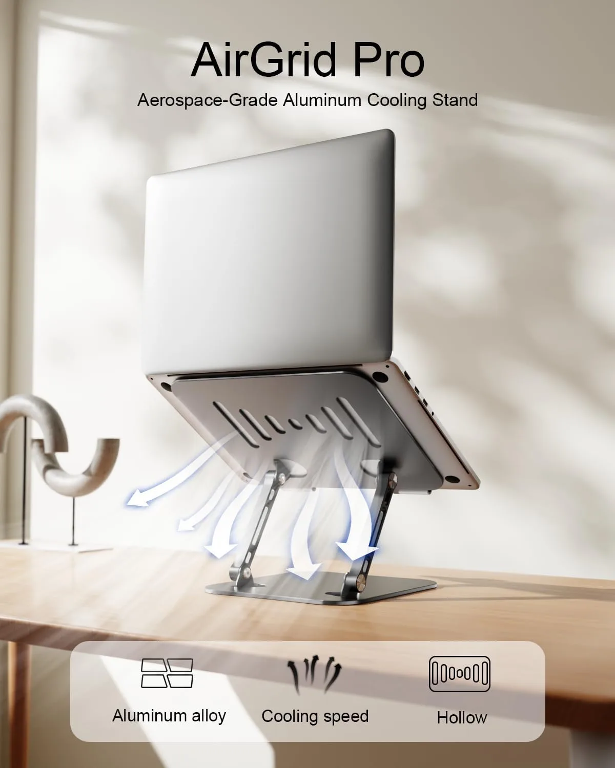Adjustable Laptop Stand, Aluminum Laptop Riser
