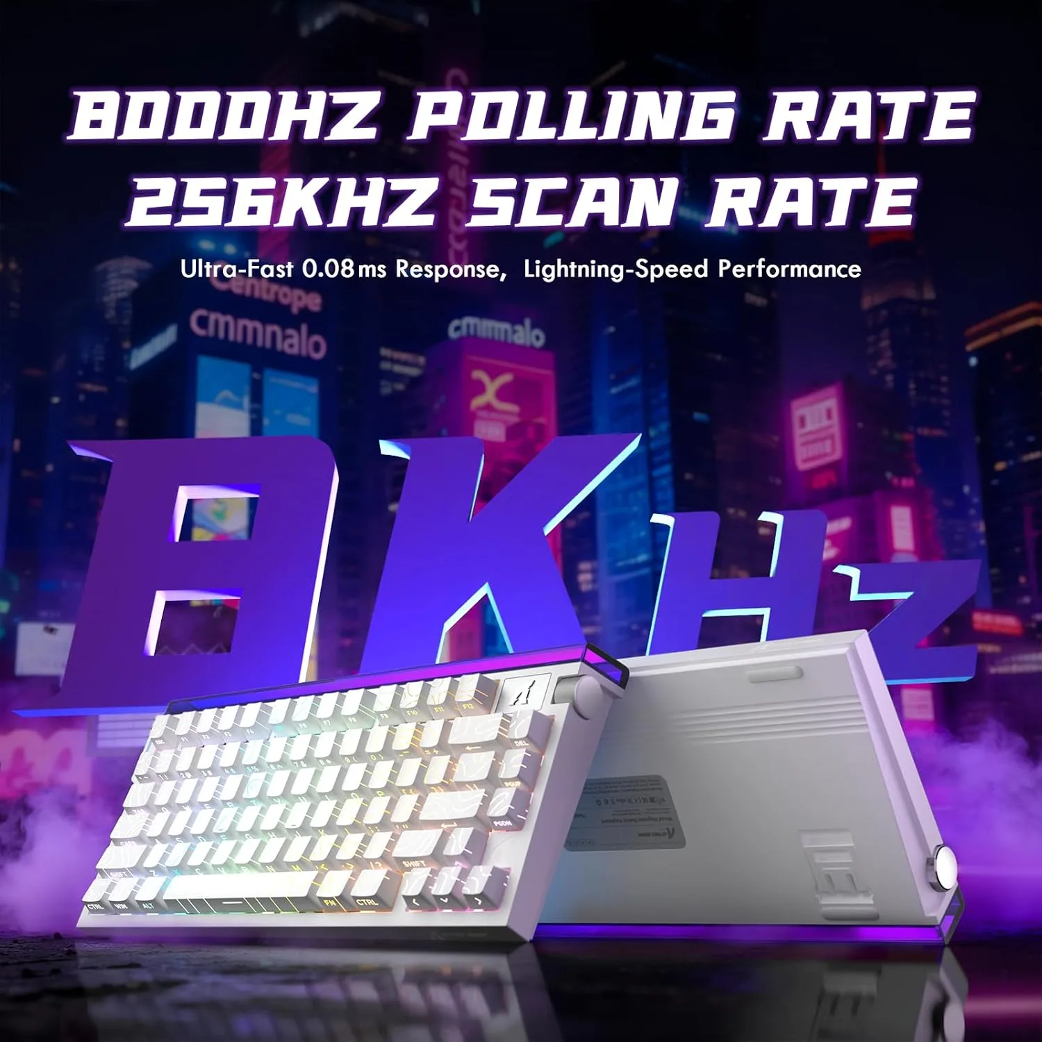 ATTACK SHARK R85HE Wired 75% RT Mechanical RGB Gaming Keyboard-WhiteContour