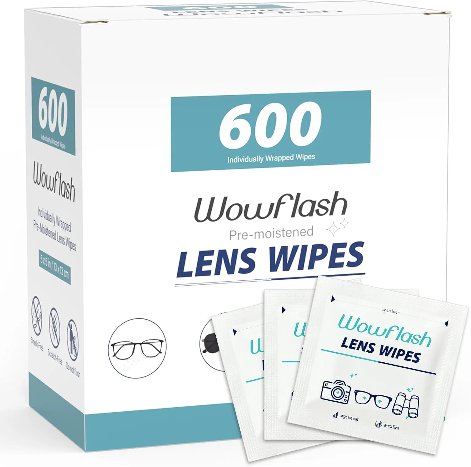 600 Count Pre-Moistened Lens Wipes for Eyeglasses