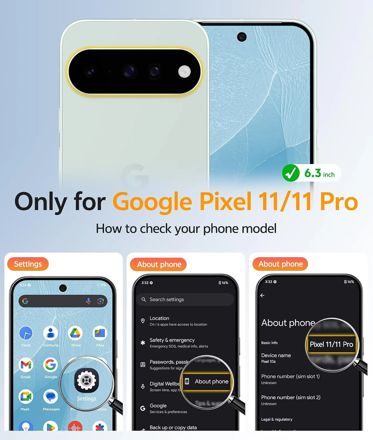 FNTCASE for Google Pixel 11 Pro Case / Pixel 11 Case, with Screen Protector
