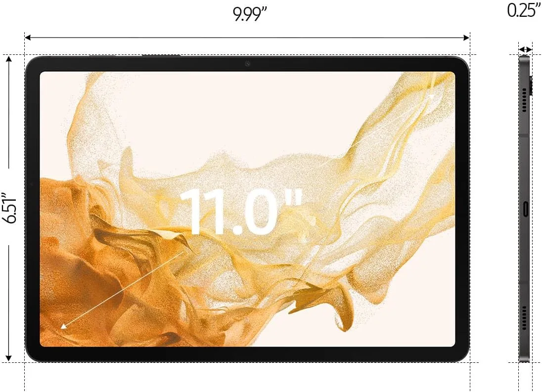 Samsung Galaxy Tab S8 11” 128GB WiFi 6E Android Tablet, PC Experience, Large LCD Screen, S Pen Included, Ultra Wide Camera, Expandable Memory, Long Lasting Battery, US Version, 2022, Graphite