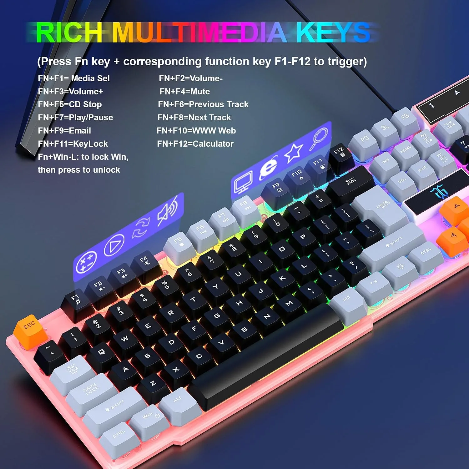 DGG Gaming Keyboard and Mouse, Headphones, Mouse pad Combo for PC Gamers