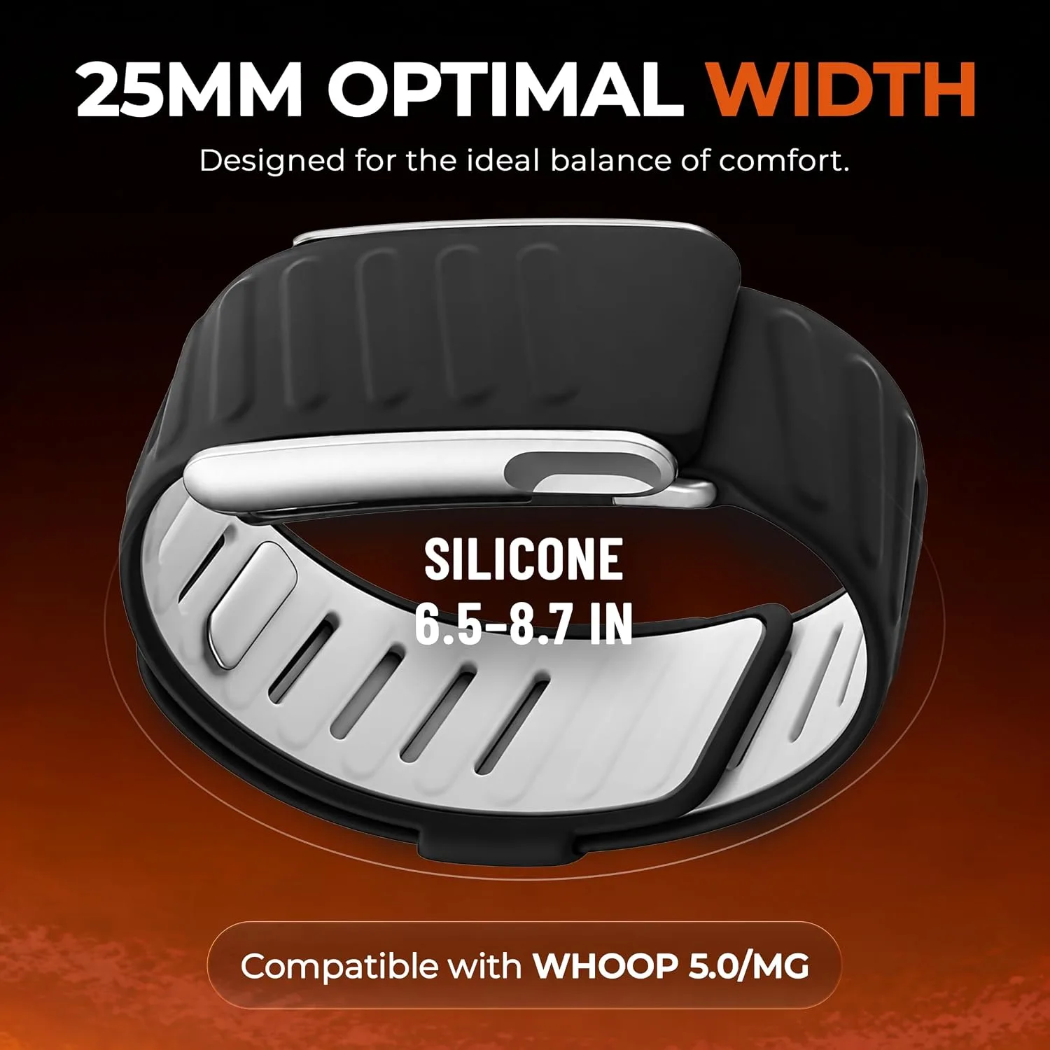 DADO Silicone Sport Replacement Band Compatible with WHOOP 5.0, One, Peak, and Life Fitness Tracker – Breathable, Durable & Comfortable | Not for Whoop Gen 4