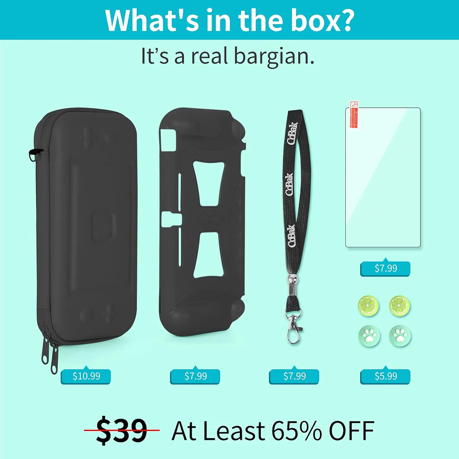 CoBak Carrying Case for Nintendo Switch Lite with 1 Screen Protector