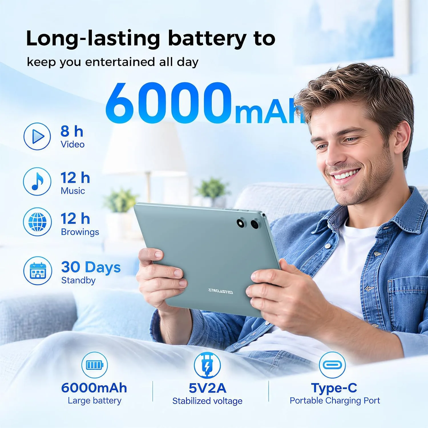 TECLAST Android 16 Tablet 10 Inch, Octa-Core CPU IPS 5GHz WiFi Dual Camera