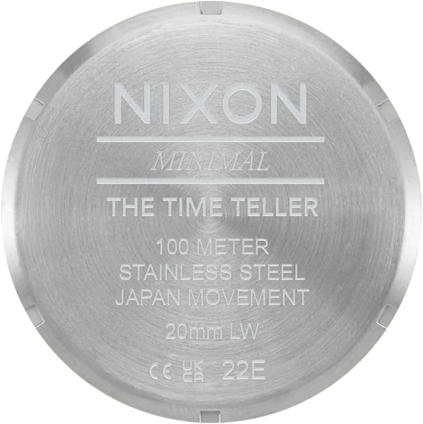 NIXON Time Teller A045 - 100m Water Resistant Men's Analog Fashion Watch (37mm Watch Face, 19.5mm-18mm Stainless Steel Band)