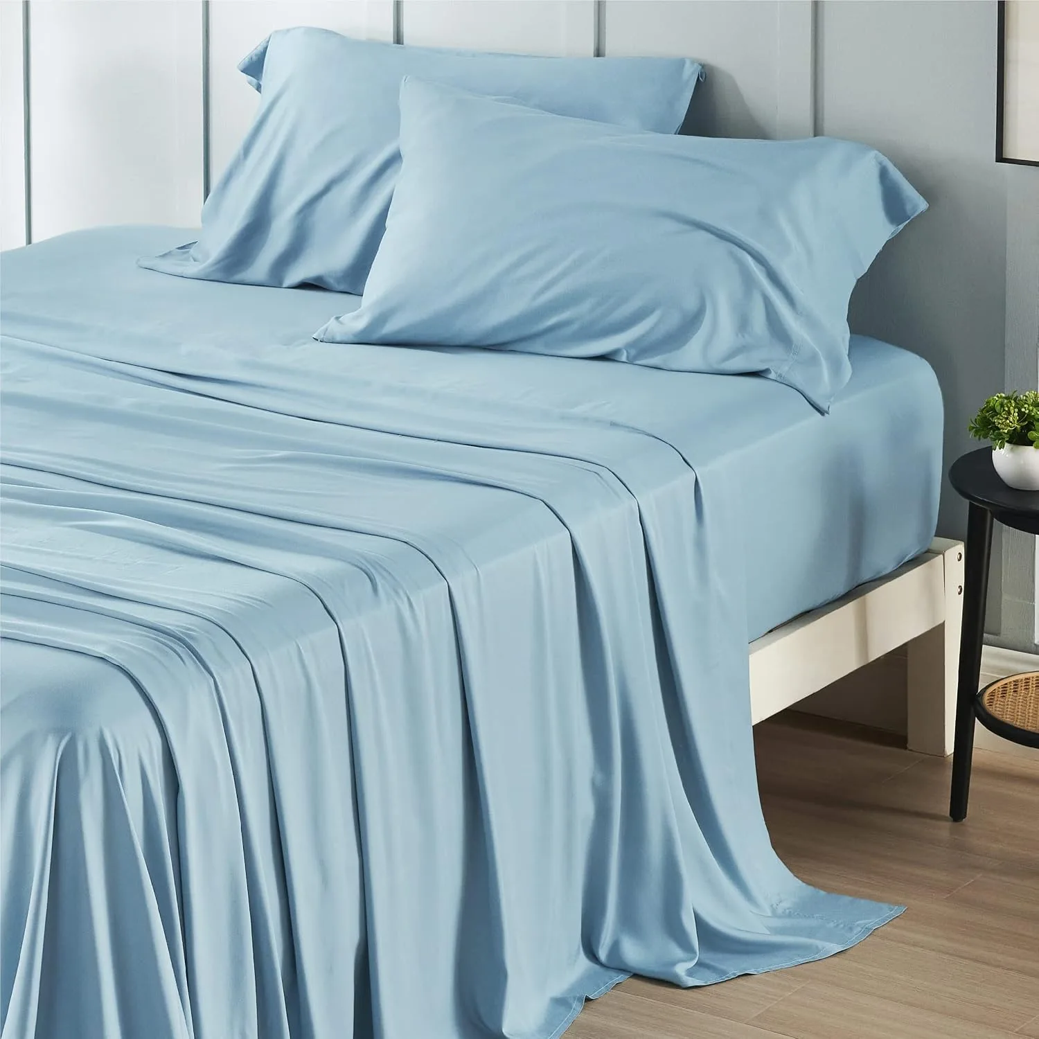 Bedsure PureWoven 100% Rayon Derived from Bamboo, Full Size Sheets, 4 PCS