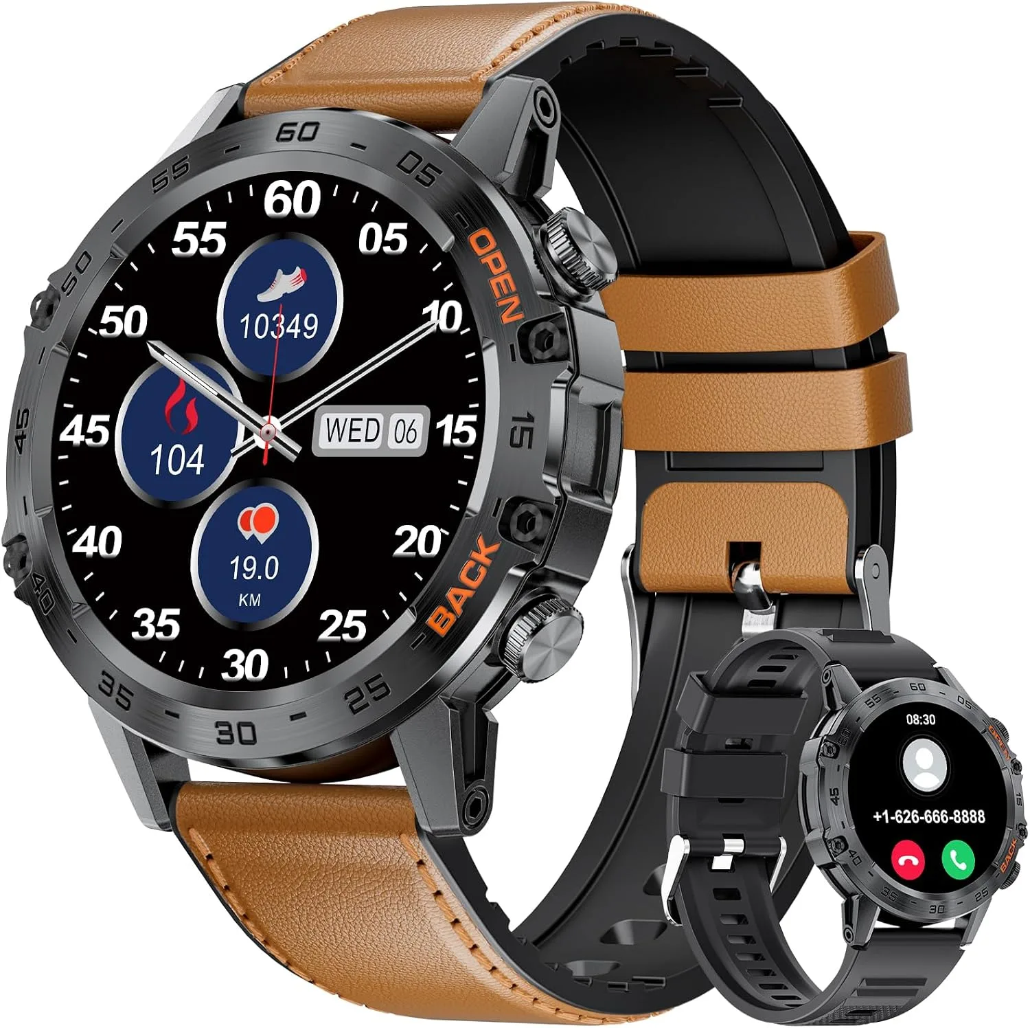 Smartwatch SUNKTA Military para hombre 1.39'' naranja 5ATM