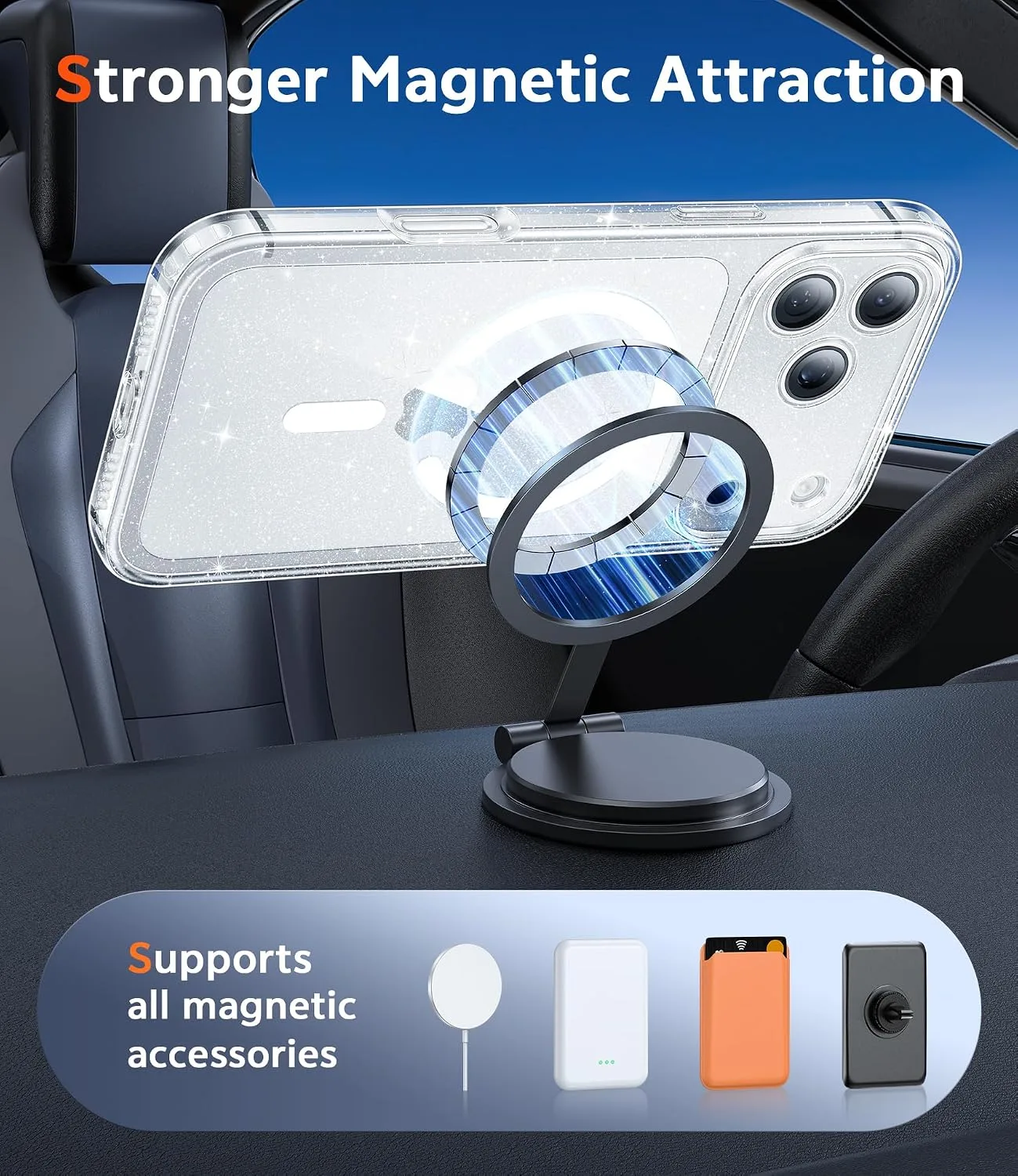 FNTCASE for iPhone 18 Pro Max Case / 17 Pro Max Clear Case Fit for Magsafe