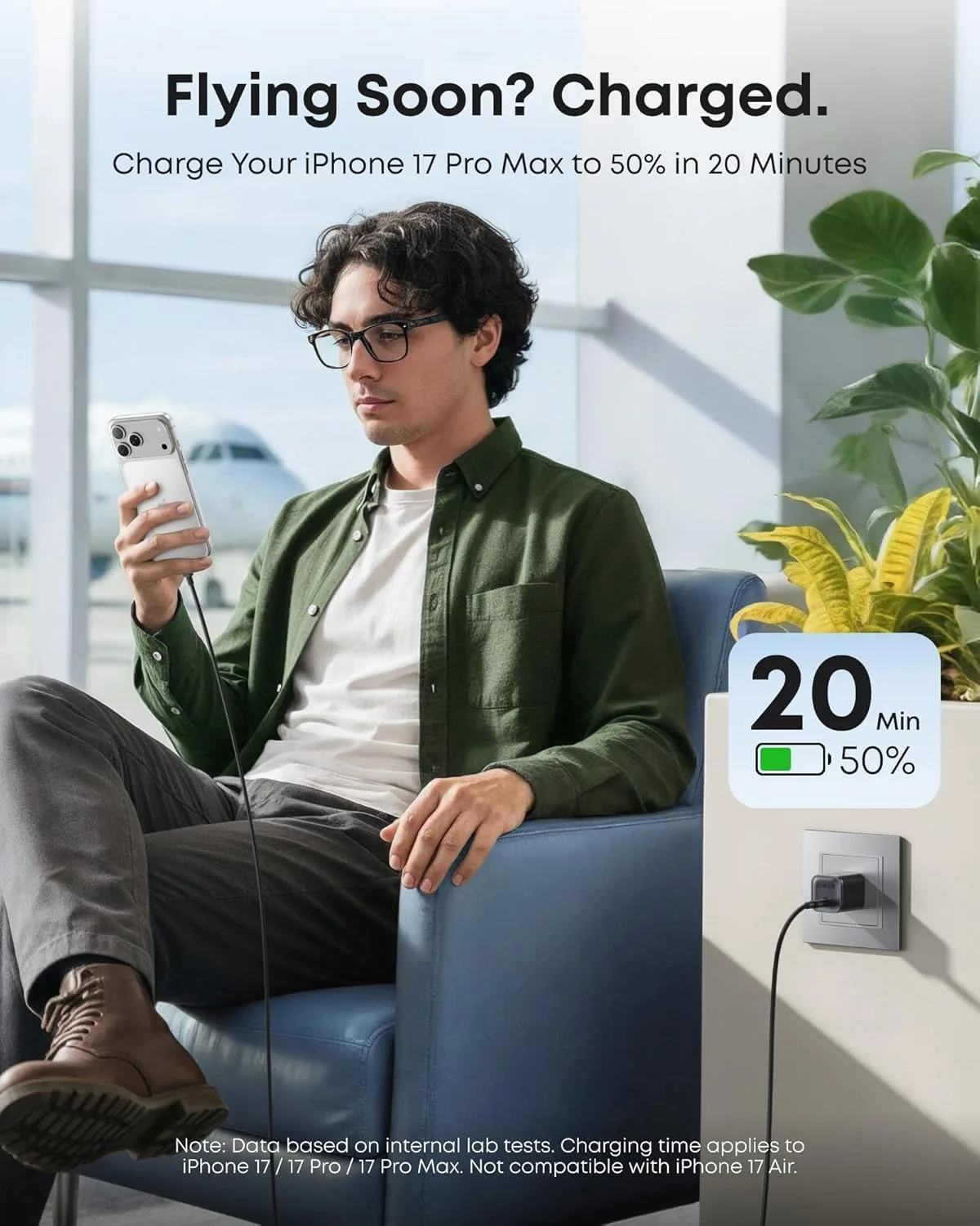 Anker iPhone Charger, 45W Type C Fast Charging, USB C Charger Block