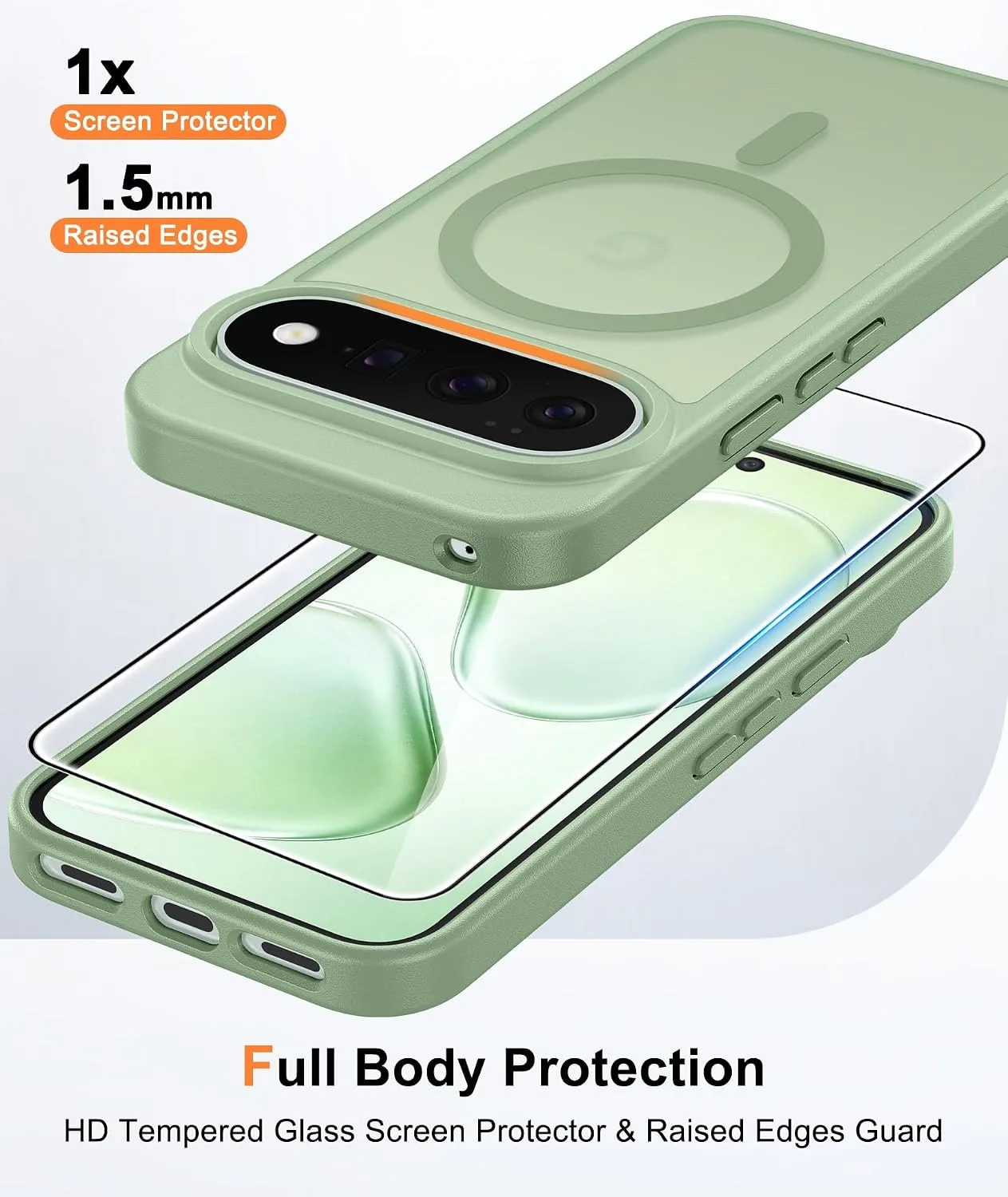 FNTCASE for Google Piexl 11/11 Pro Case Fit for MagSafe Light Green