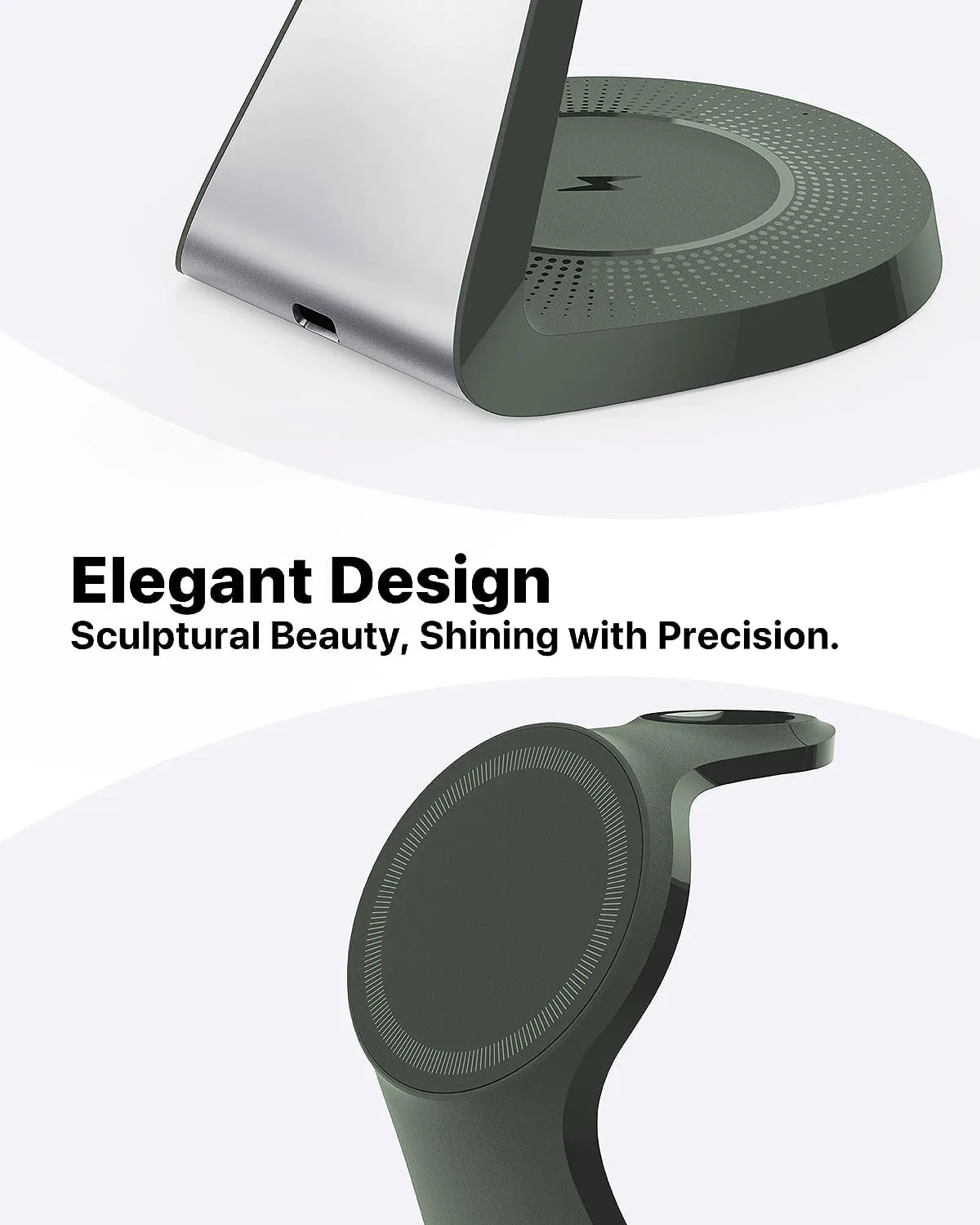 3 in 1 Charging Station for Apple Devices, Mag-Safe Charger Stand Fast Charging, Wireless Charger for iPhone 16/15/14/13/12 Series, & AirPods, & iWatch (USB-C Charger Included)