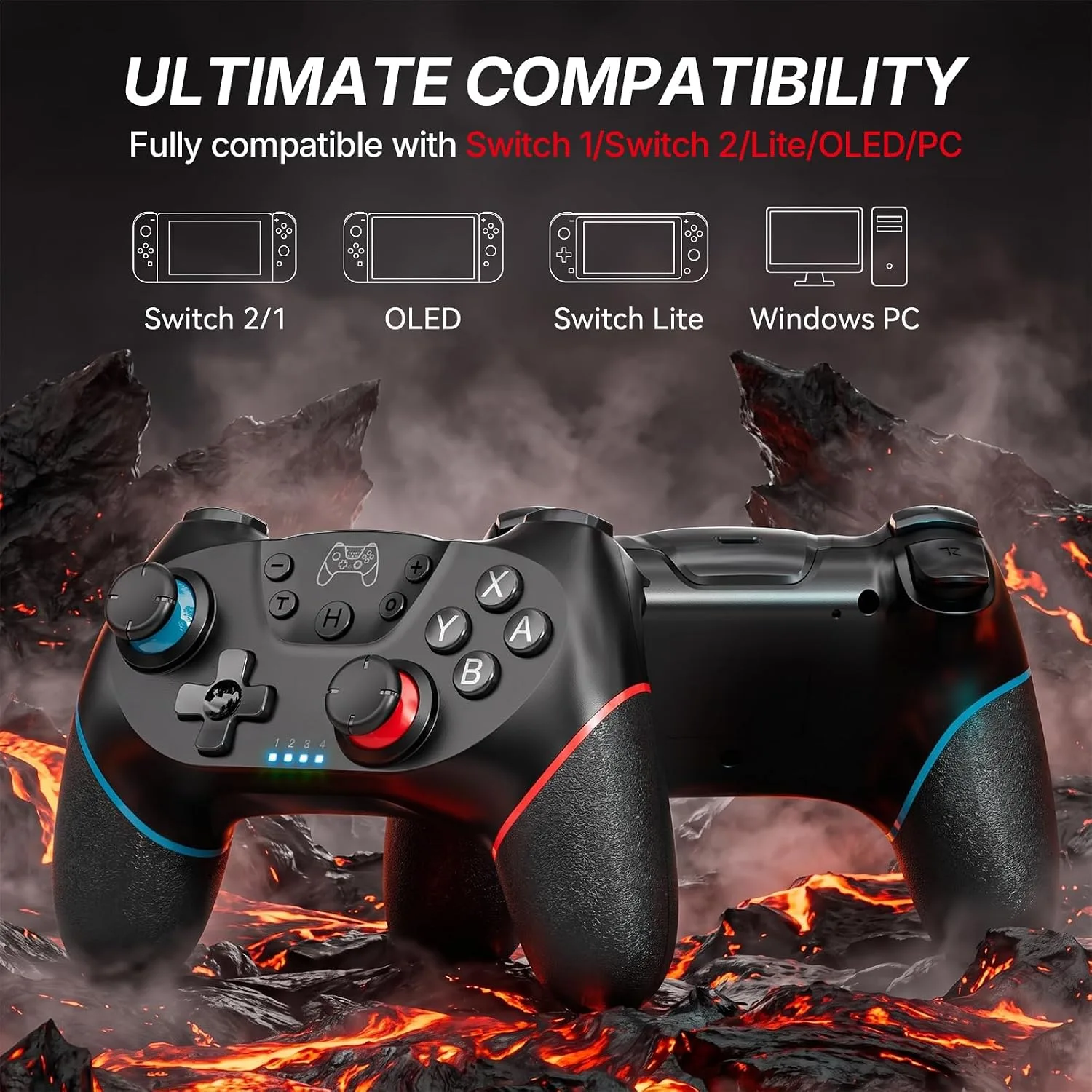 Diswoe Wireless Pro Controller for Switch 1/Switch 2/Lite/OLED/PC