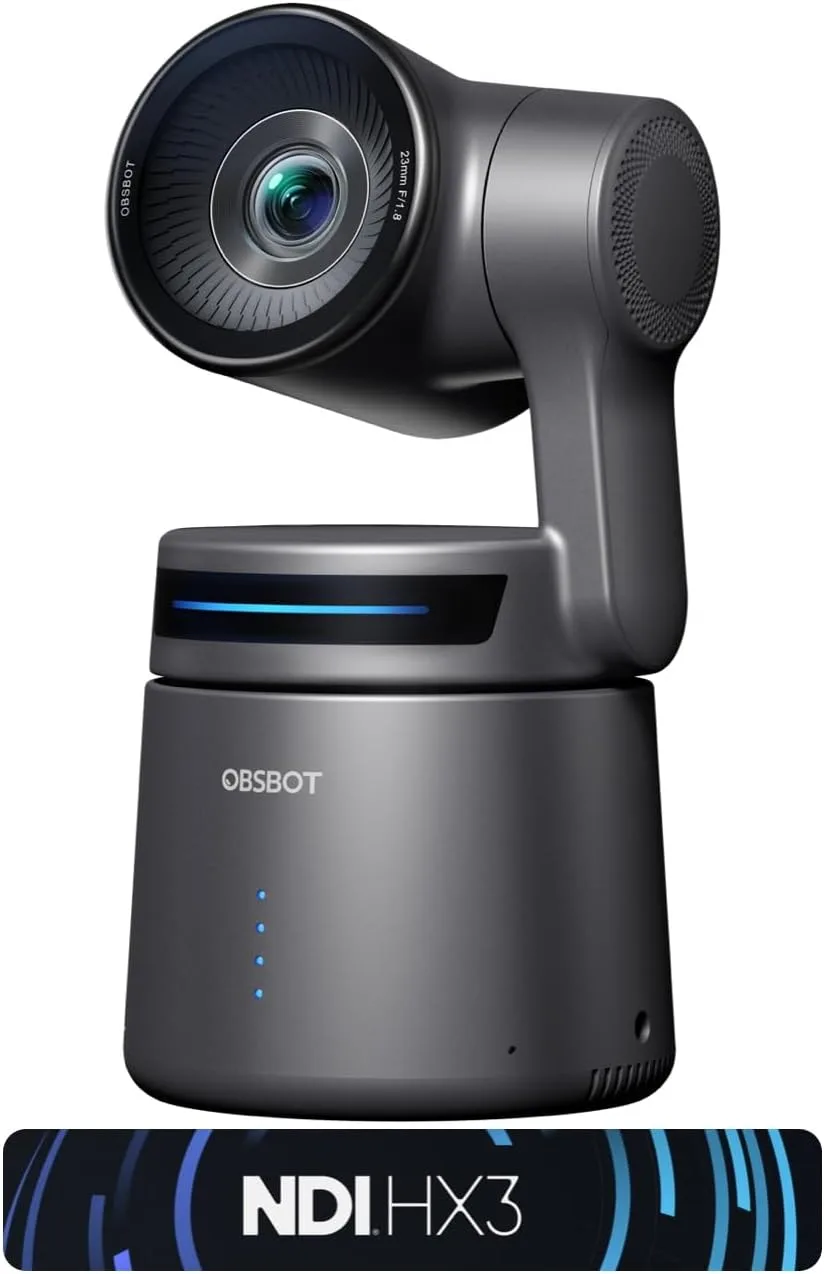 OBSBOT Tail Air NDI Streaming Camera 4K, AI Tracking PTZ Camera