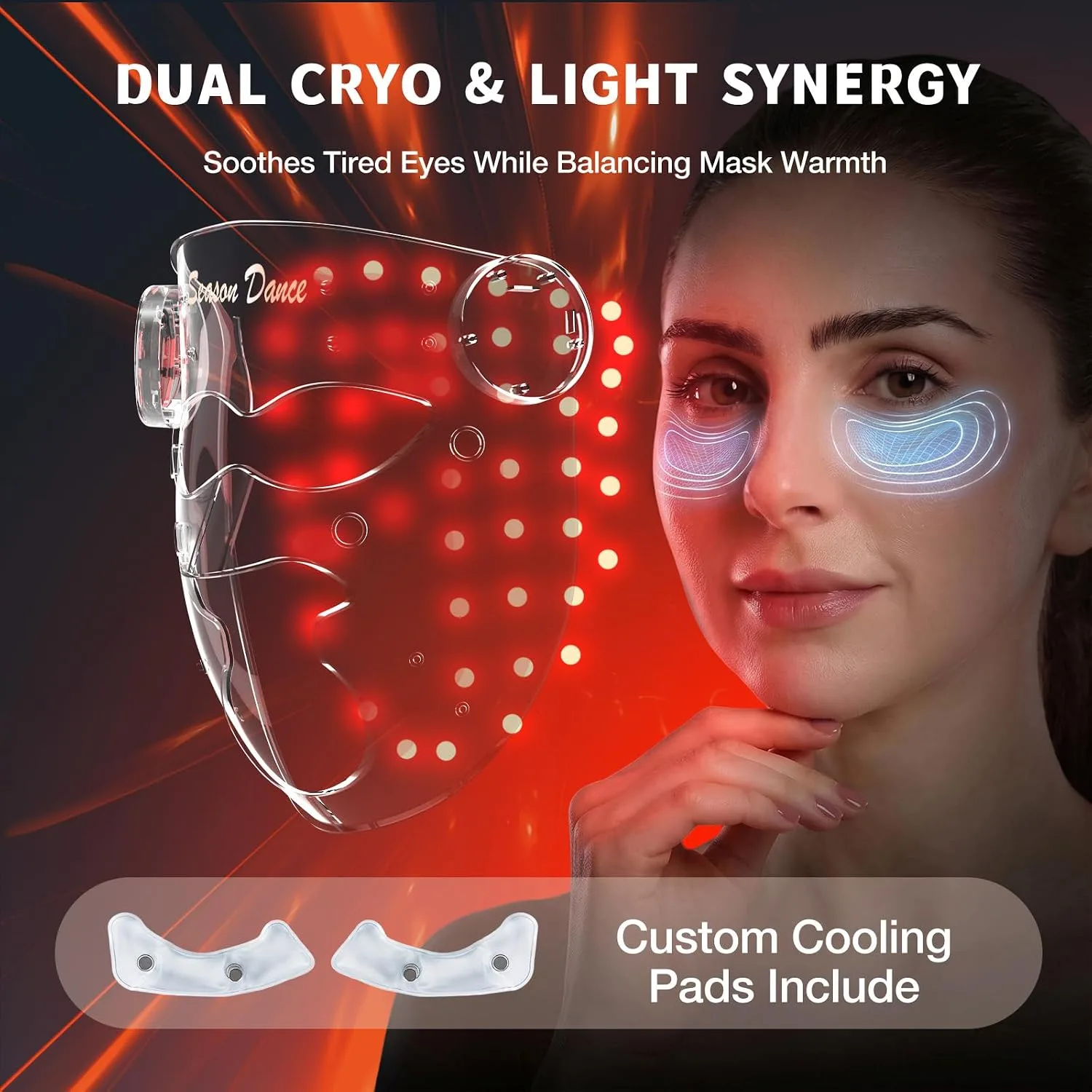 FDA Cleared 320 LEDs Red Light Therapy Mask for Face, Wireless