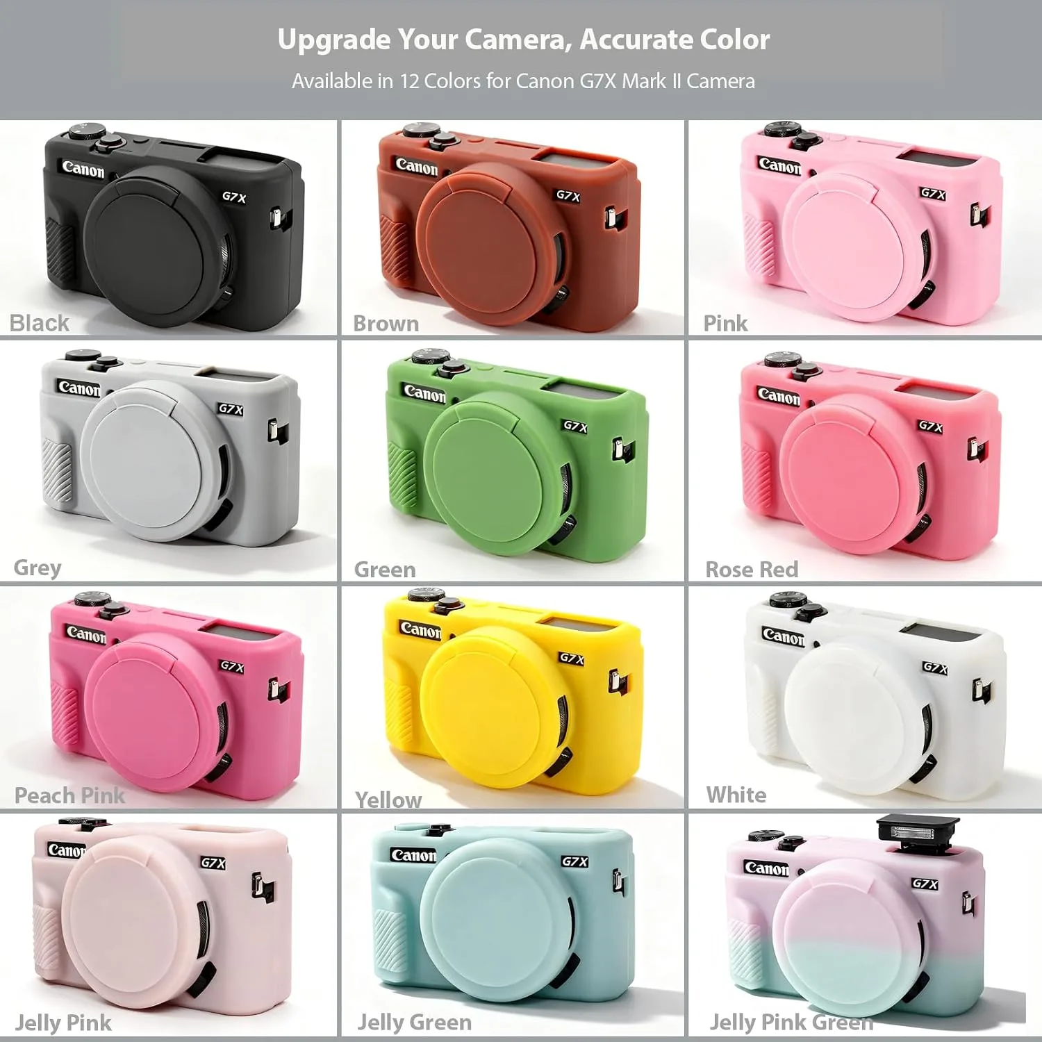 Camera Case for Canon G7X Mark II / G7X II - Jelly Pink